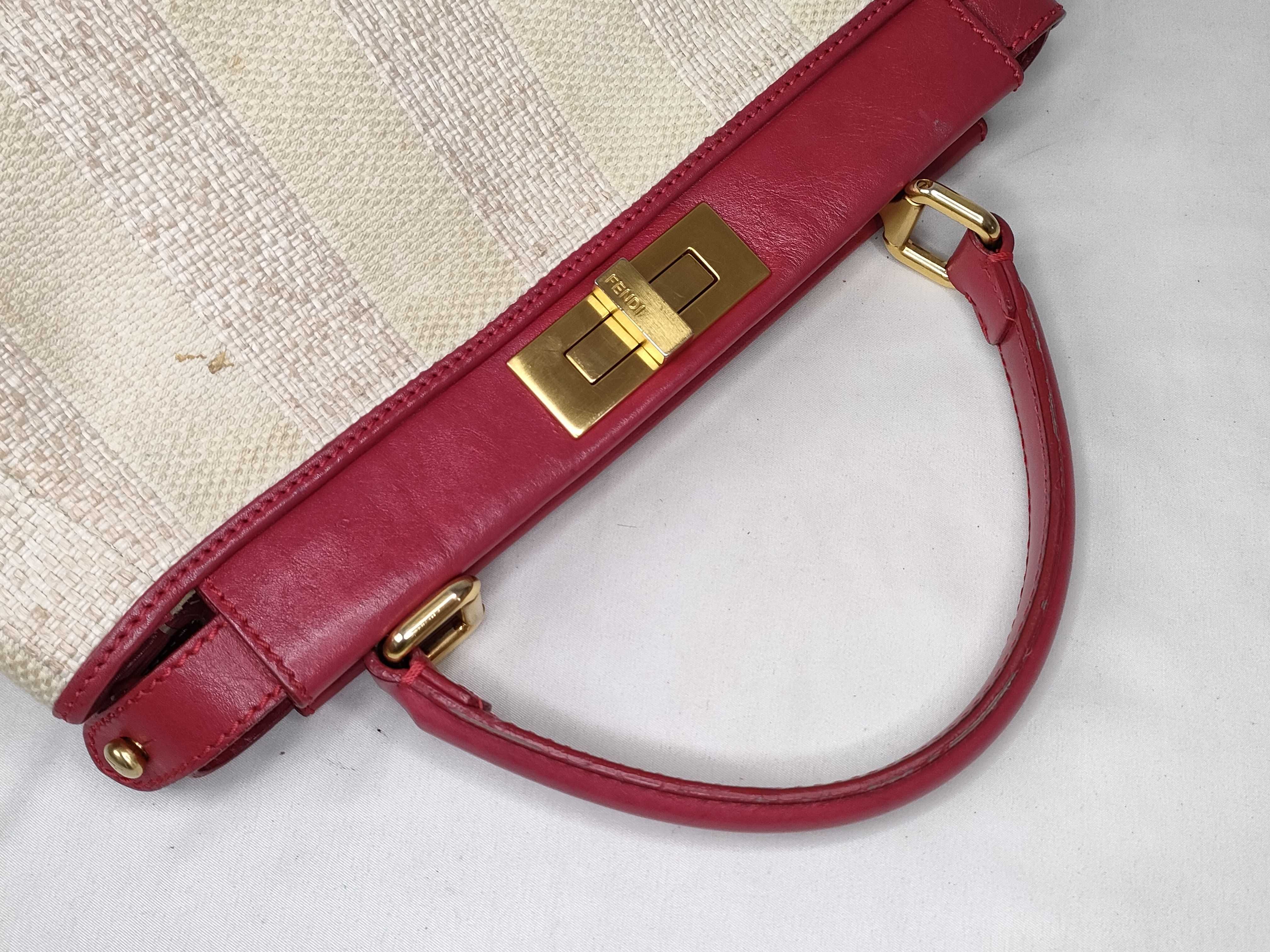 Peekaboo Regular Canvas x Leather 2-Way Handbag 8BN226 Accessories: Shoulder strap, dust bag, handbag — view 3