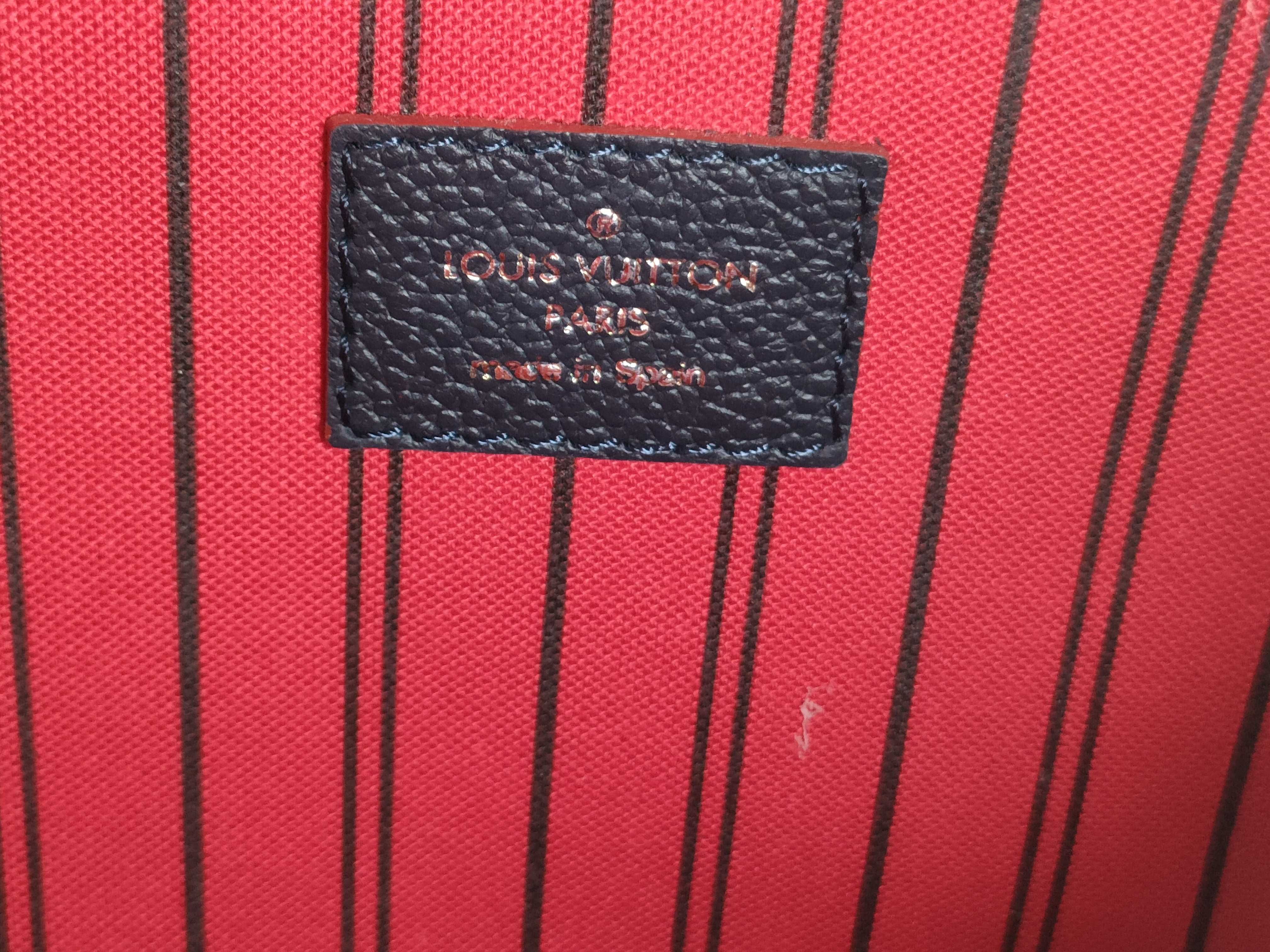 Monogram Empreinte Louis Vuitton Pochette Métis MM Monogram Empreinte Marine Rouge 2-Way Shoulder Bag Handbag — view 13