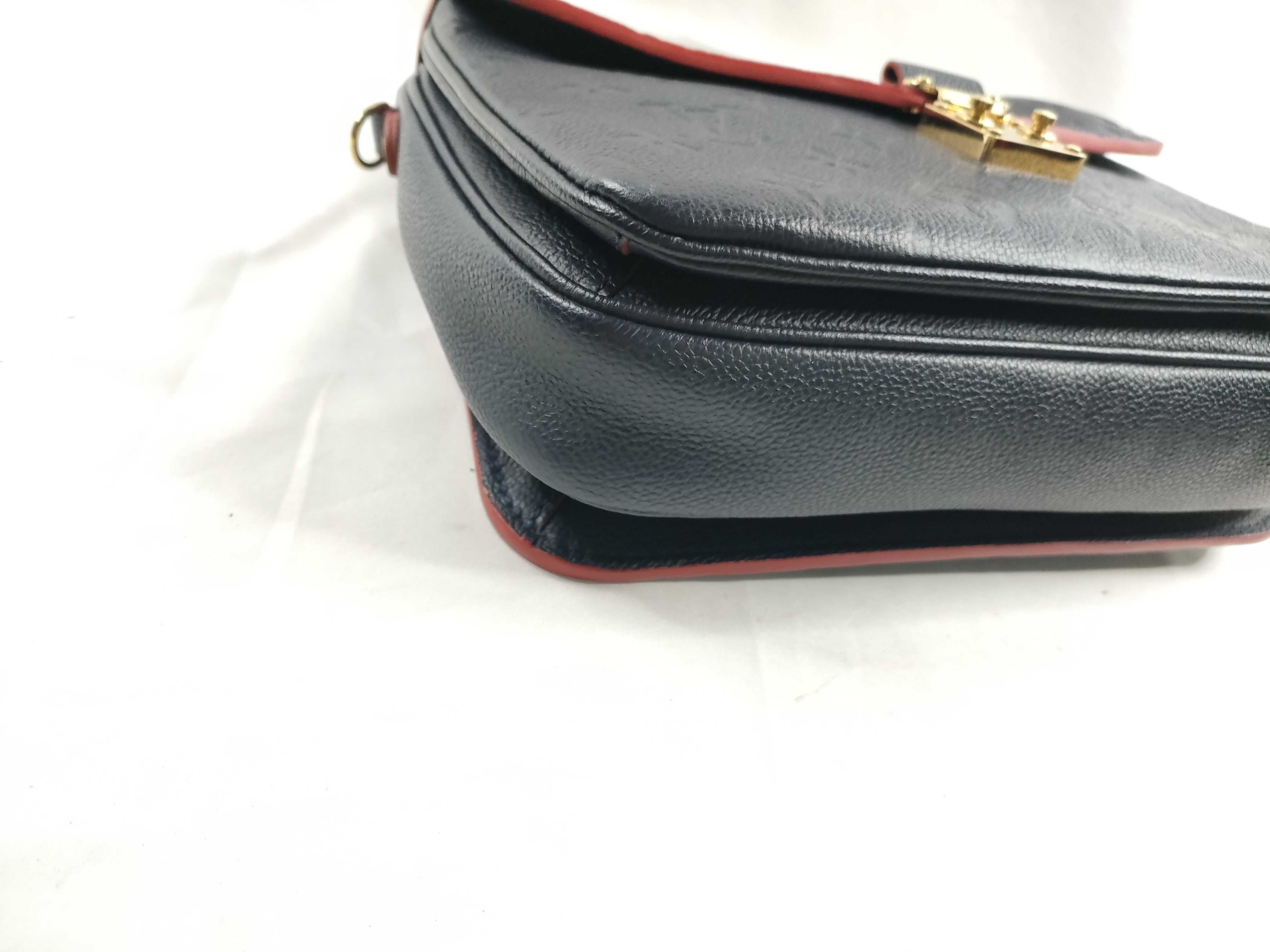 Monogram Empreinte Louis Vuitton Pochette Métis MM Monogram Empreinte Marine Rouge 2-Way Shoulder Bag Handbag — view 3