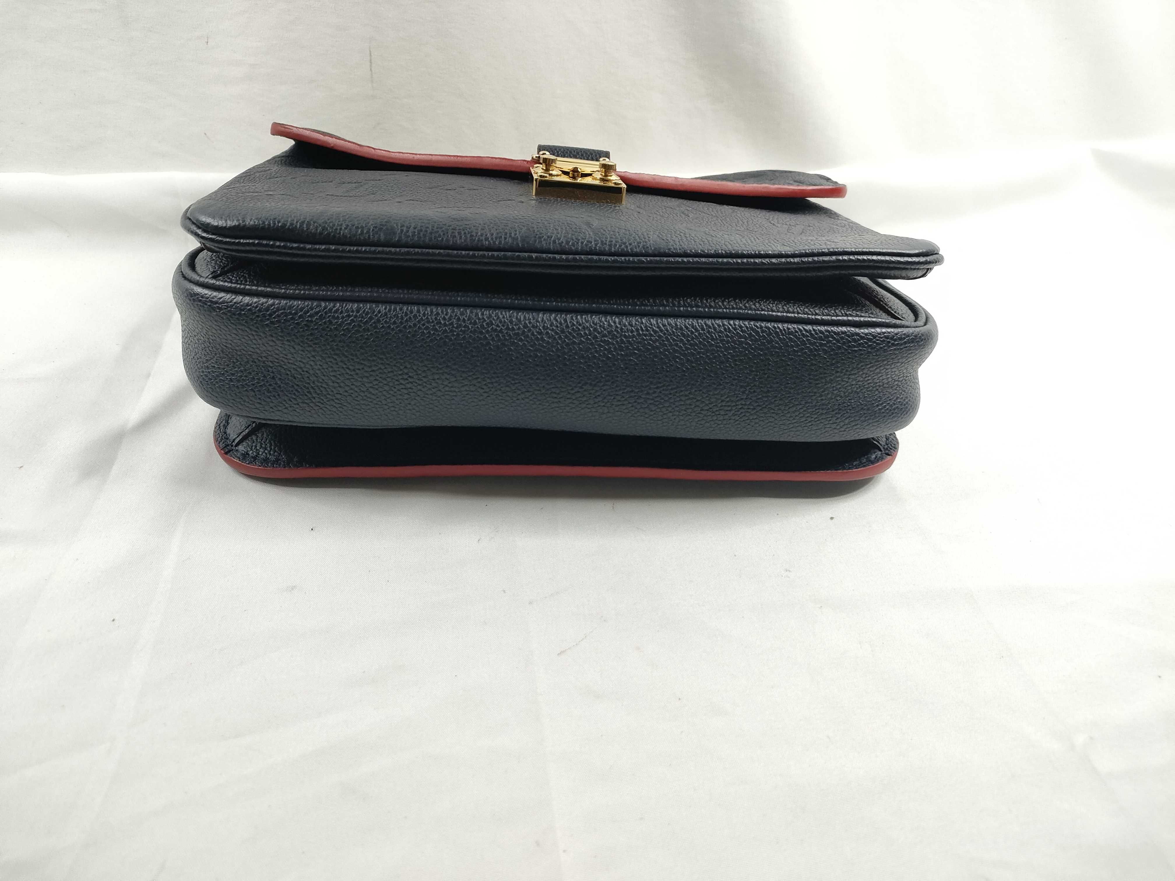 Monogram Empreinte Louis Vuitton Pochette Métis MM Monogram Empreinte Marine Rouge 2-Way Shoulder Bag Handbag — view 4