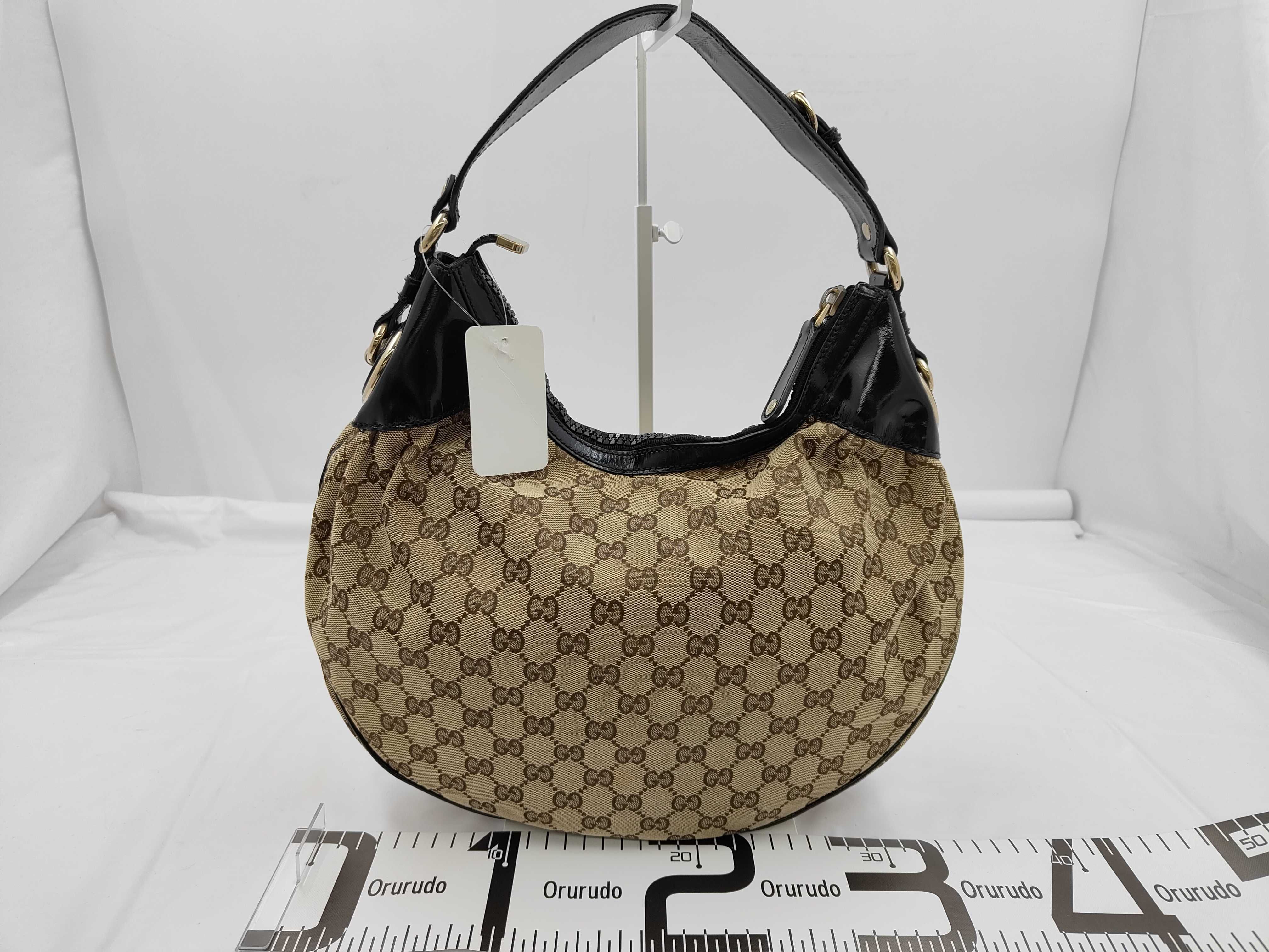 GG Brown Canvas GG Monogram Pea Shoulder Bag (Handbag) — view 2