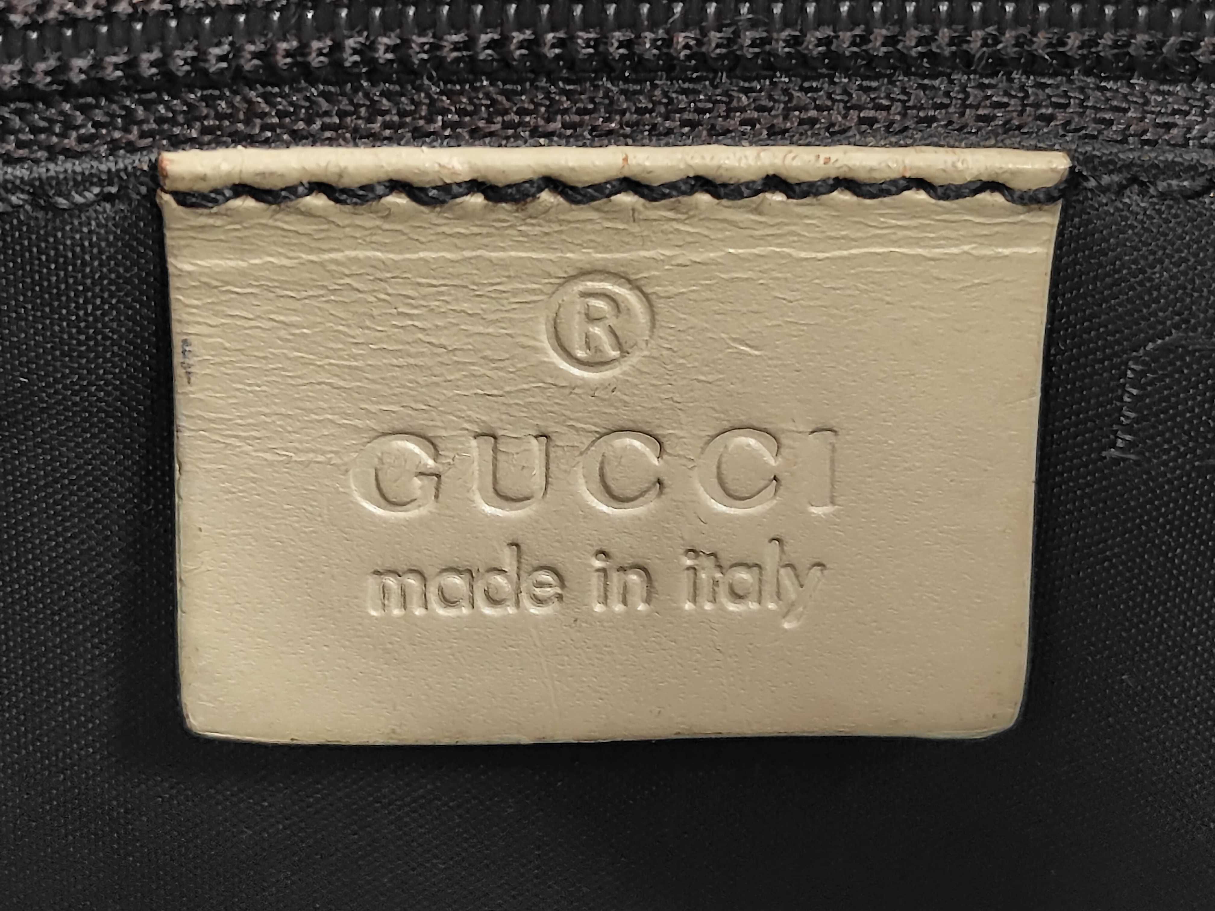 Jackie Gucci Handbag Jackie Beige Canvas Leather Shoulder Bag — view 11
