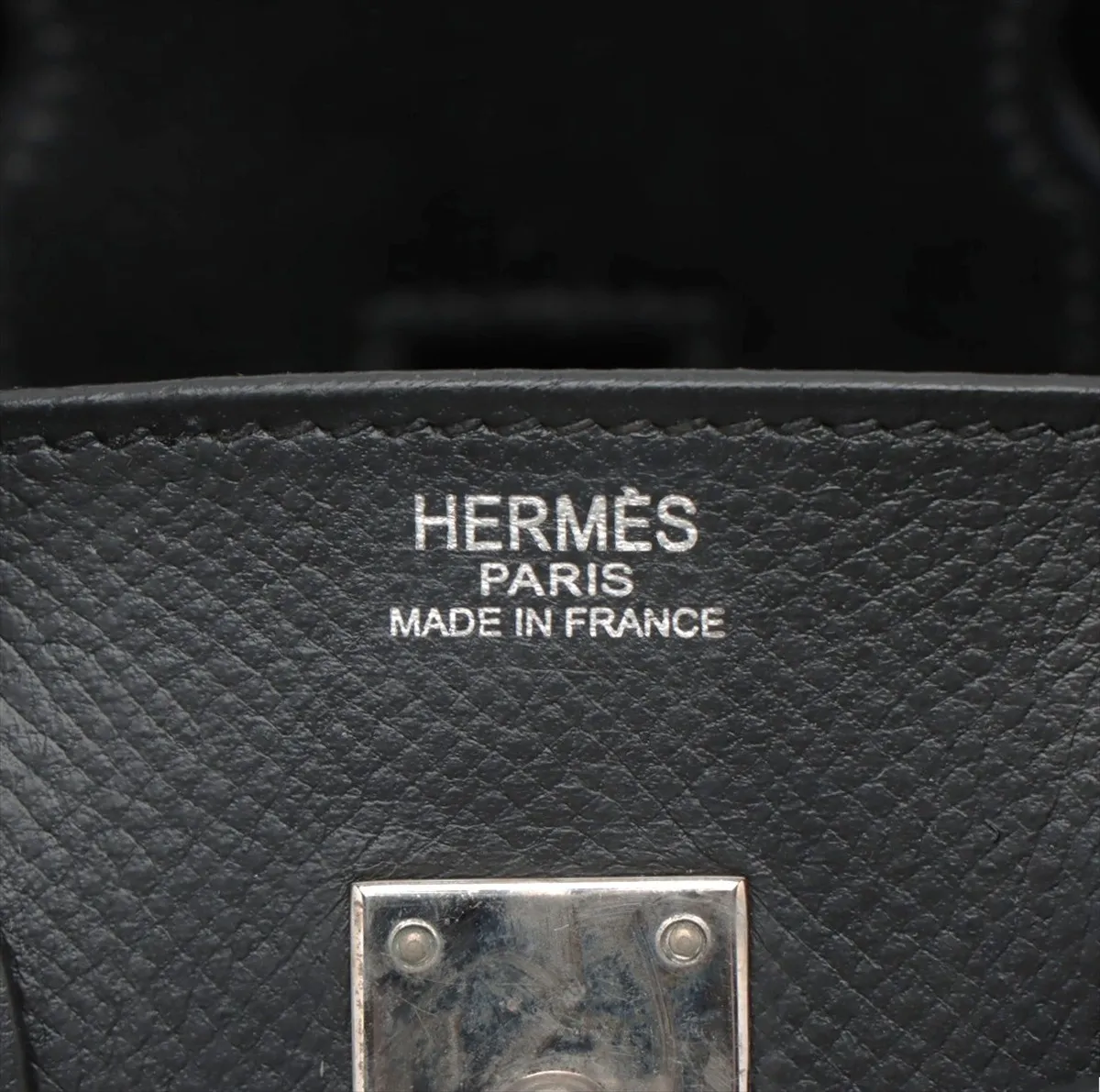 Birkin 25 Letournée Veau Epsom Handbag Black Silver Hardware I: 2005 Dust bag included Fully painted Hardware stains — view 11