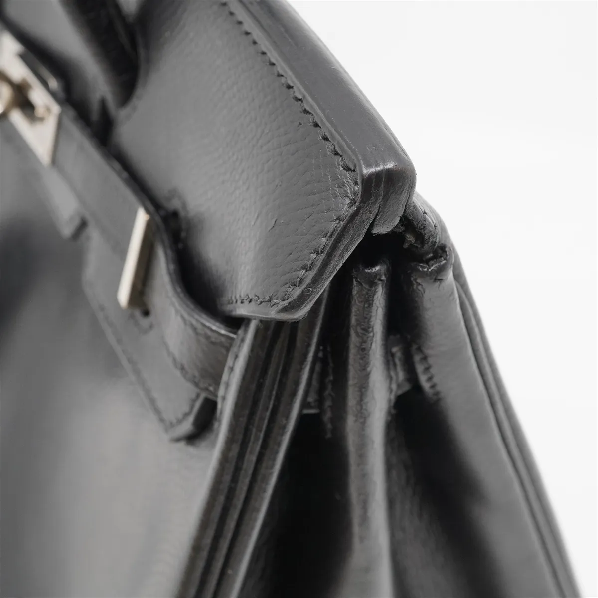 Birkin 25 Letournée Veau Epsom Handbag Black Silver Hardware I: 2005 Dust bag included Fully painted Hardware stains — view 13