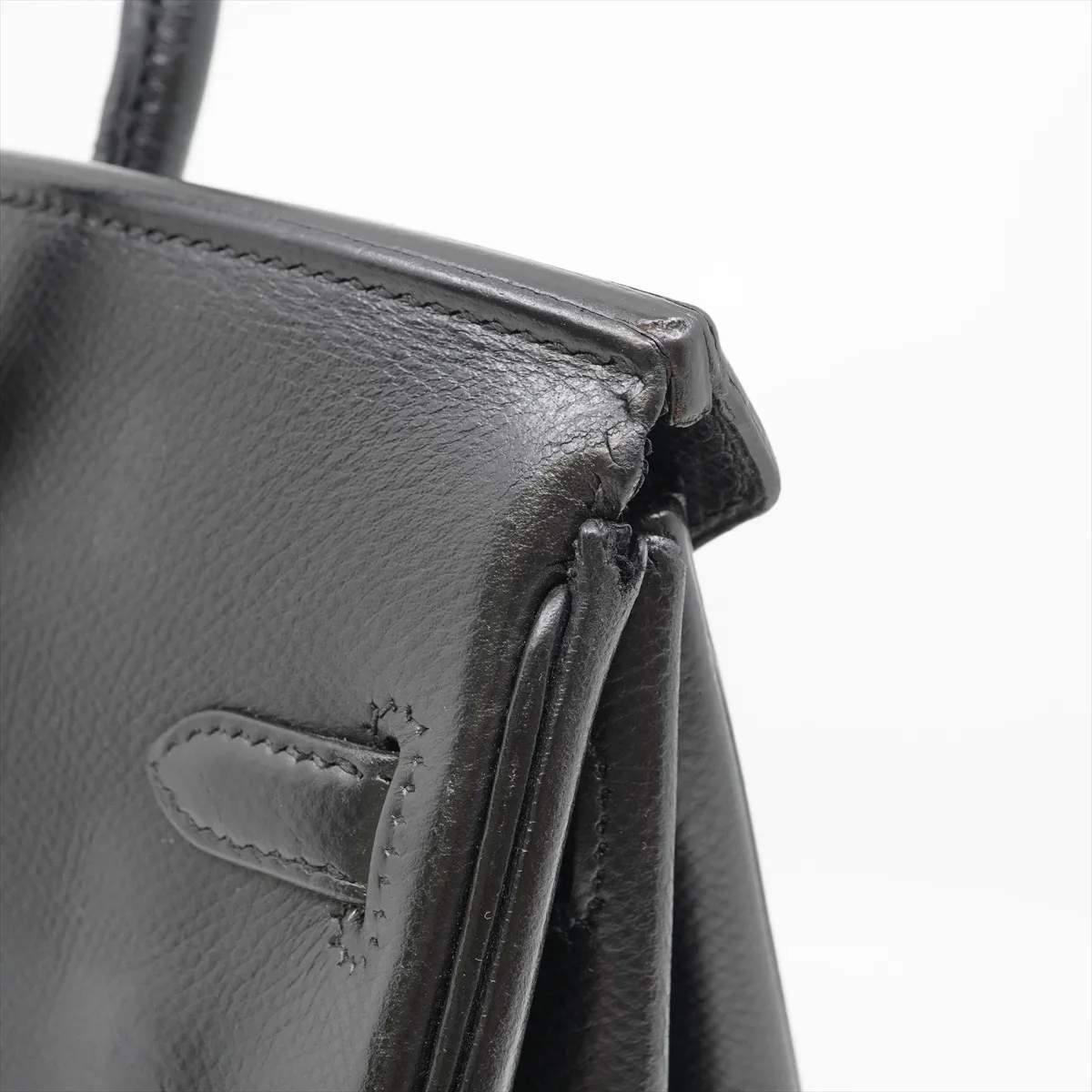 Birkin 25 Letournée Veau Epsom Handbag Black Silver Hardware I: 2005 Dust bag included Fully painted Hardware stains — view 14