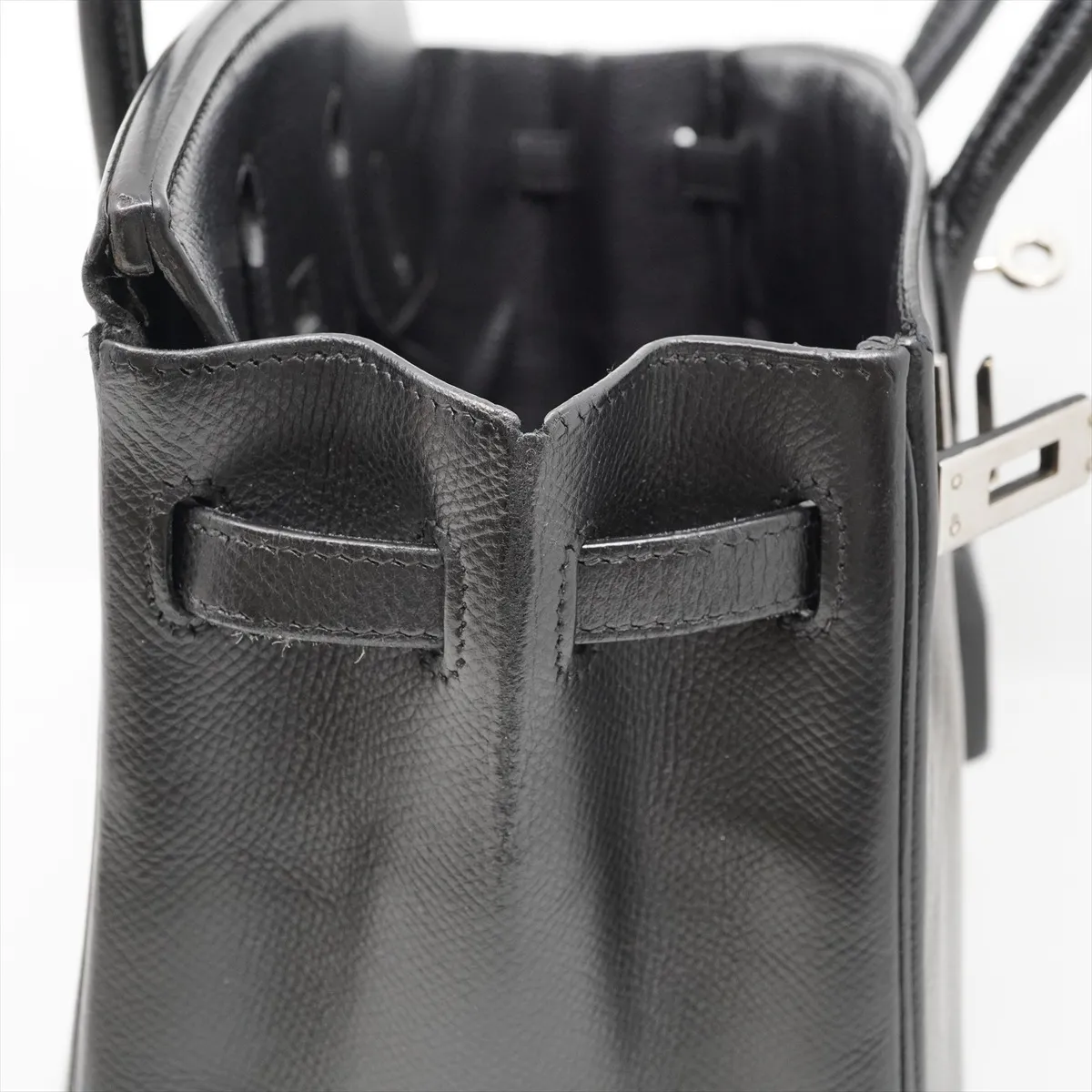 Birkin 25 Letournée Veau Epsom Handbag Black Silver Hardware I: 2005 Dust bag included Fully painted Hardware stains — view 15