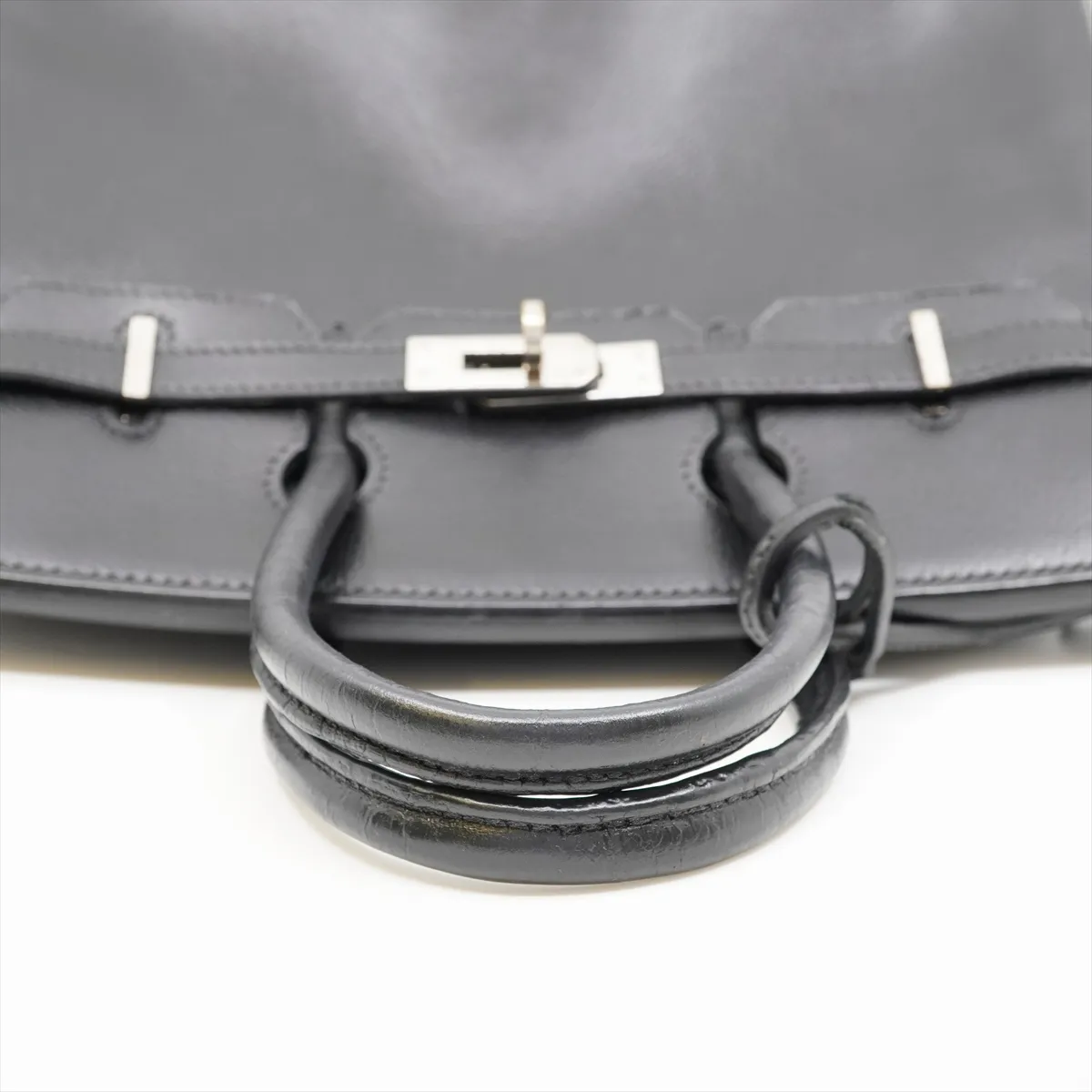 Birkin 25 Letournée Veau Epsom Handbag Black Silver Hardware I: 2005 Dust bag included Fully painted Hardware stains — view 5