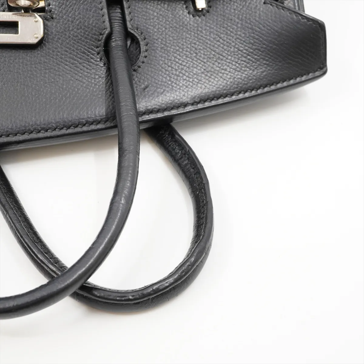Birkin 25 Letournée Veau Epsom Handbag Black Silver Hardware I: 2005 Dust bag included Fully painted Hardware stains — view 7