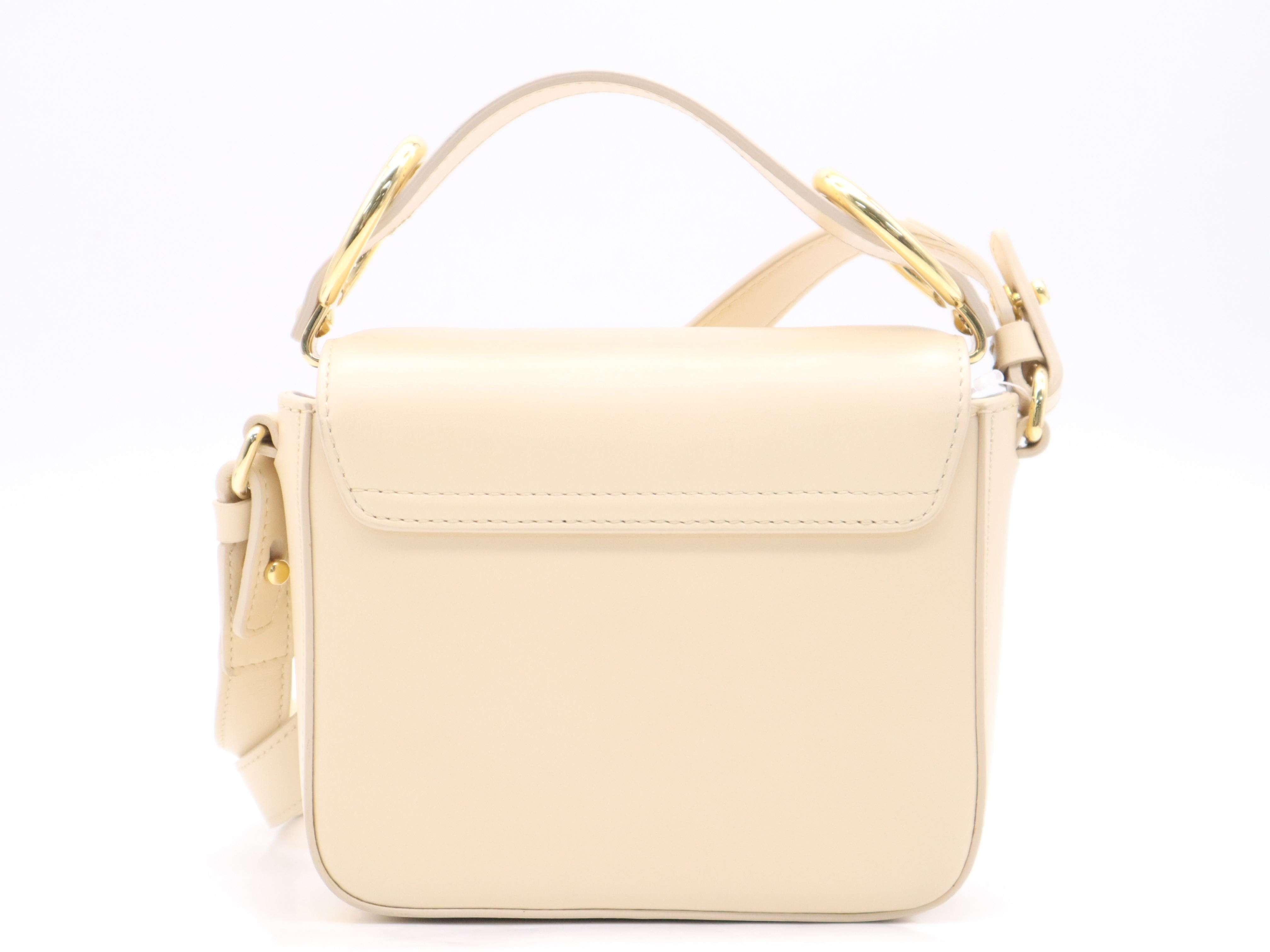 CHC19US193 Leather White Gold Hardware Handbag with Shoulder Strap — view 2