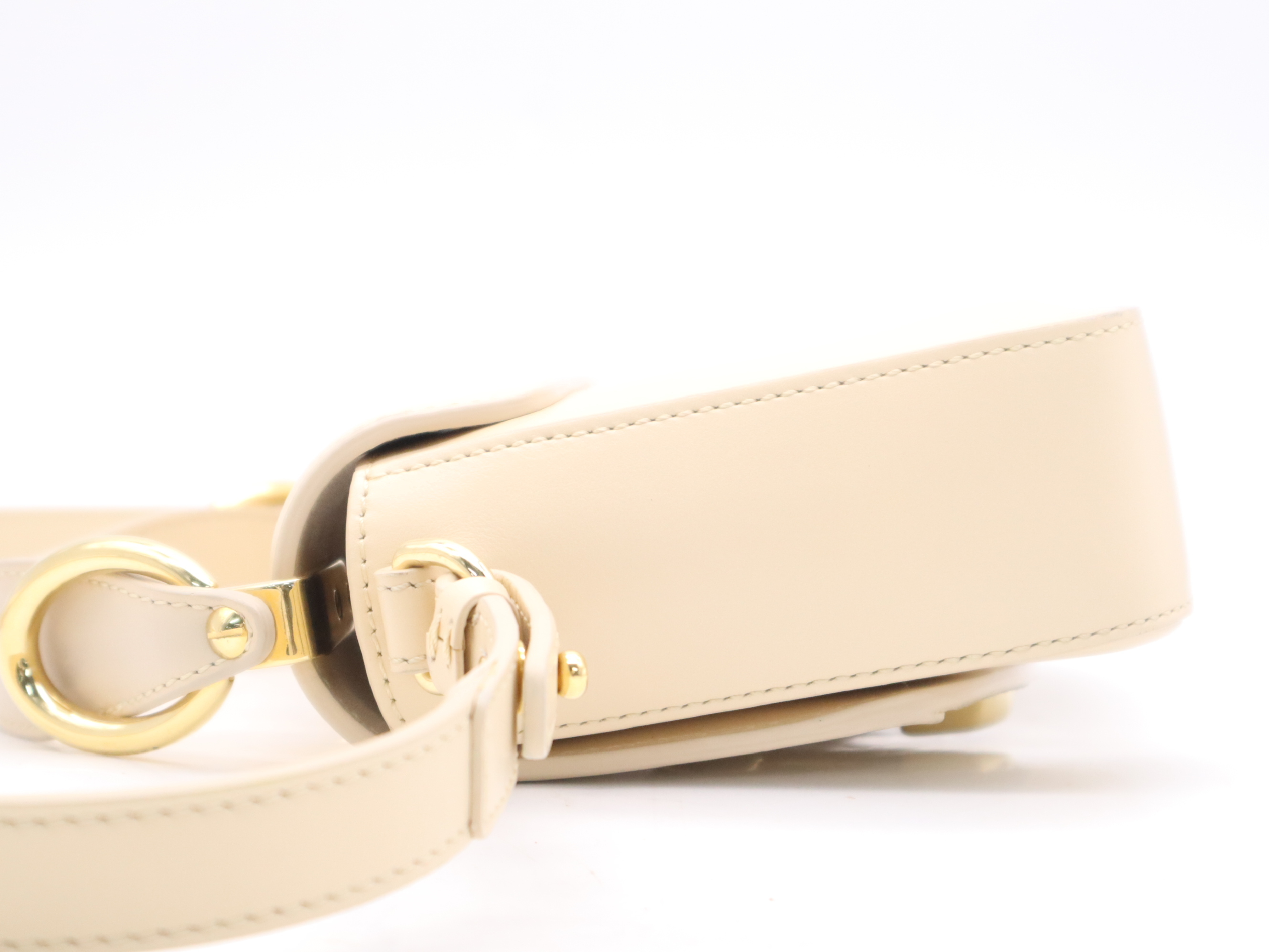 CHC19US193 Leather White Gold Hardware Handbag with Shoulder Strap — view 3