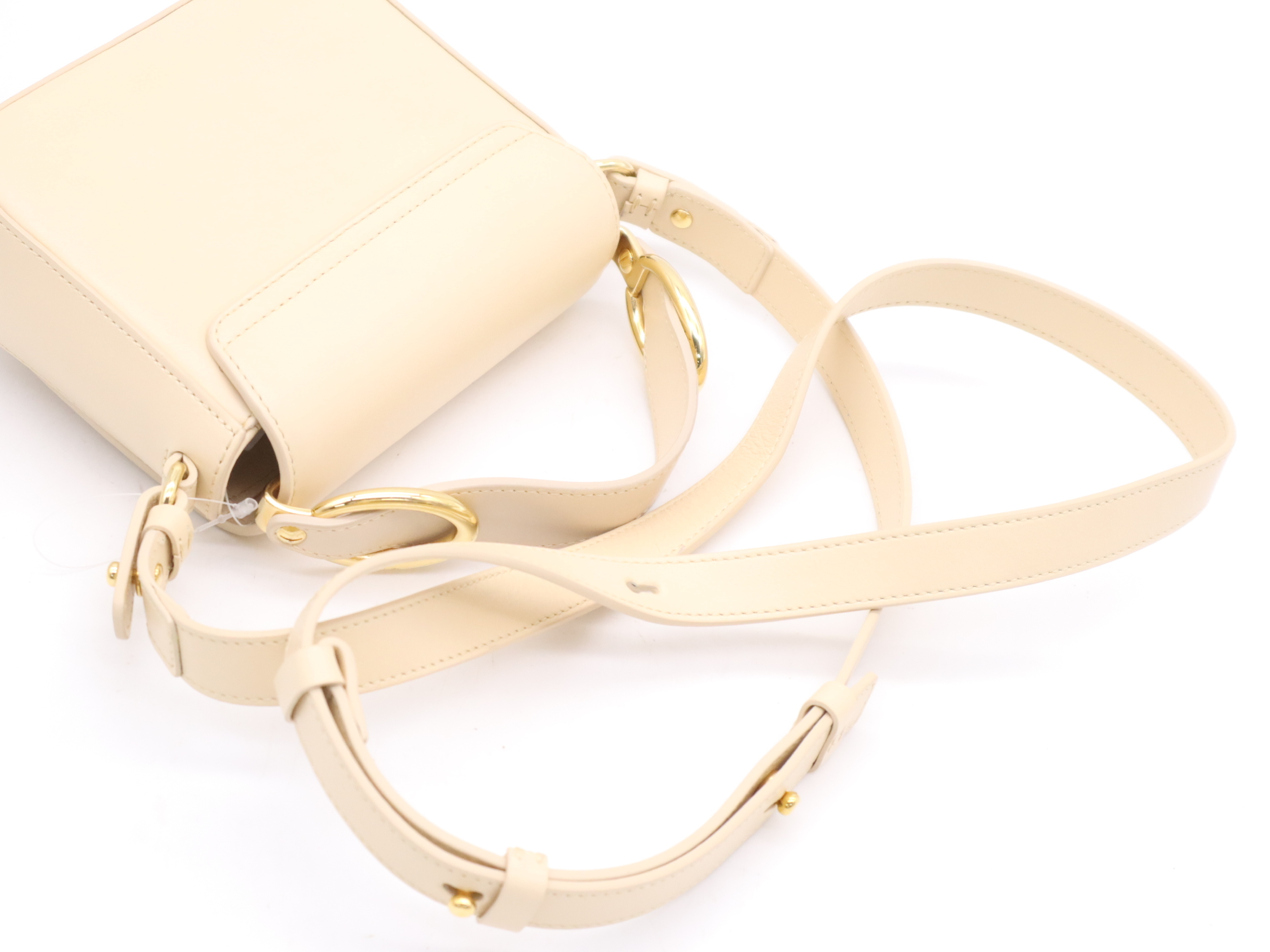 CHC19US193 Leather White Gold Hardware Handbag with Shoulder Strap — view 6