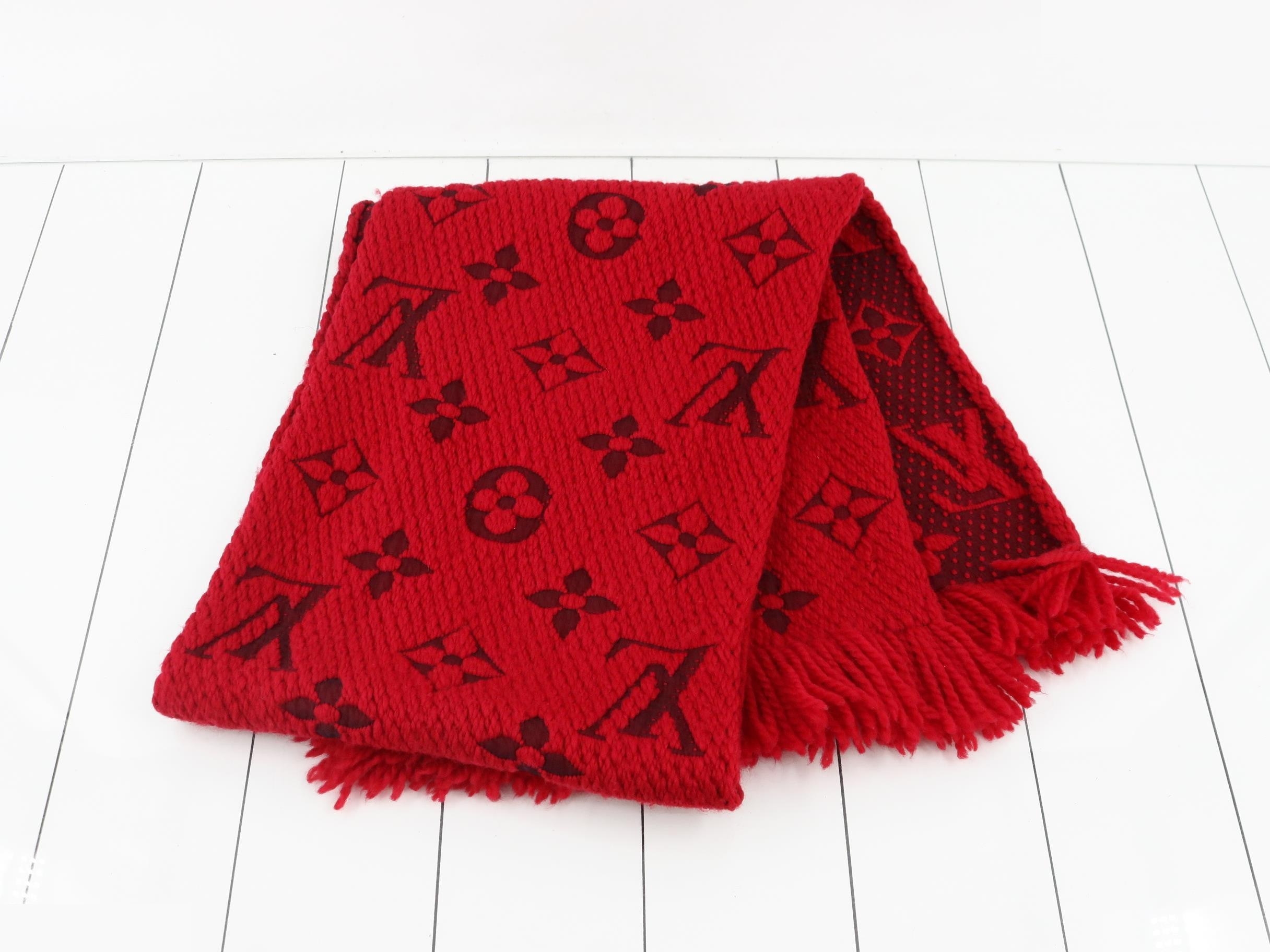 Logo Mania Long Scarf, with domestic tag, Red — view 3