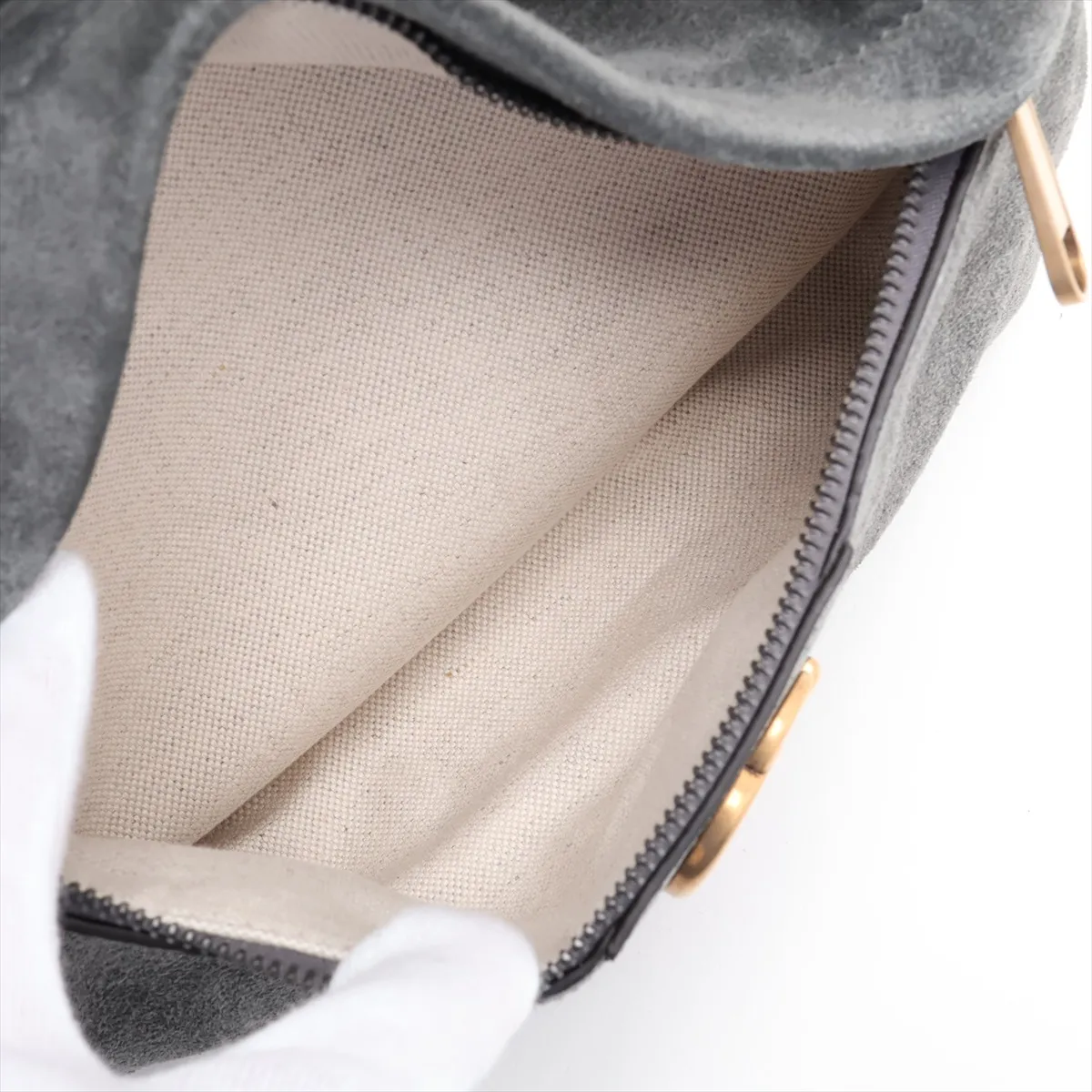 Ophidia Suede Backpack/Rucksack, Gray, 834466 — view 9