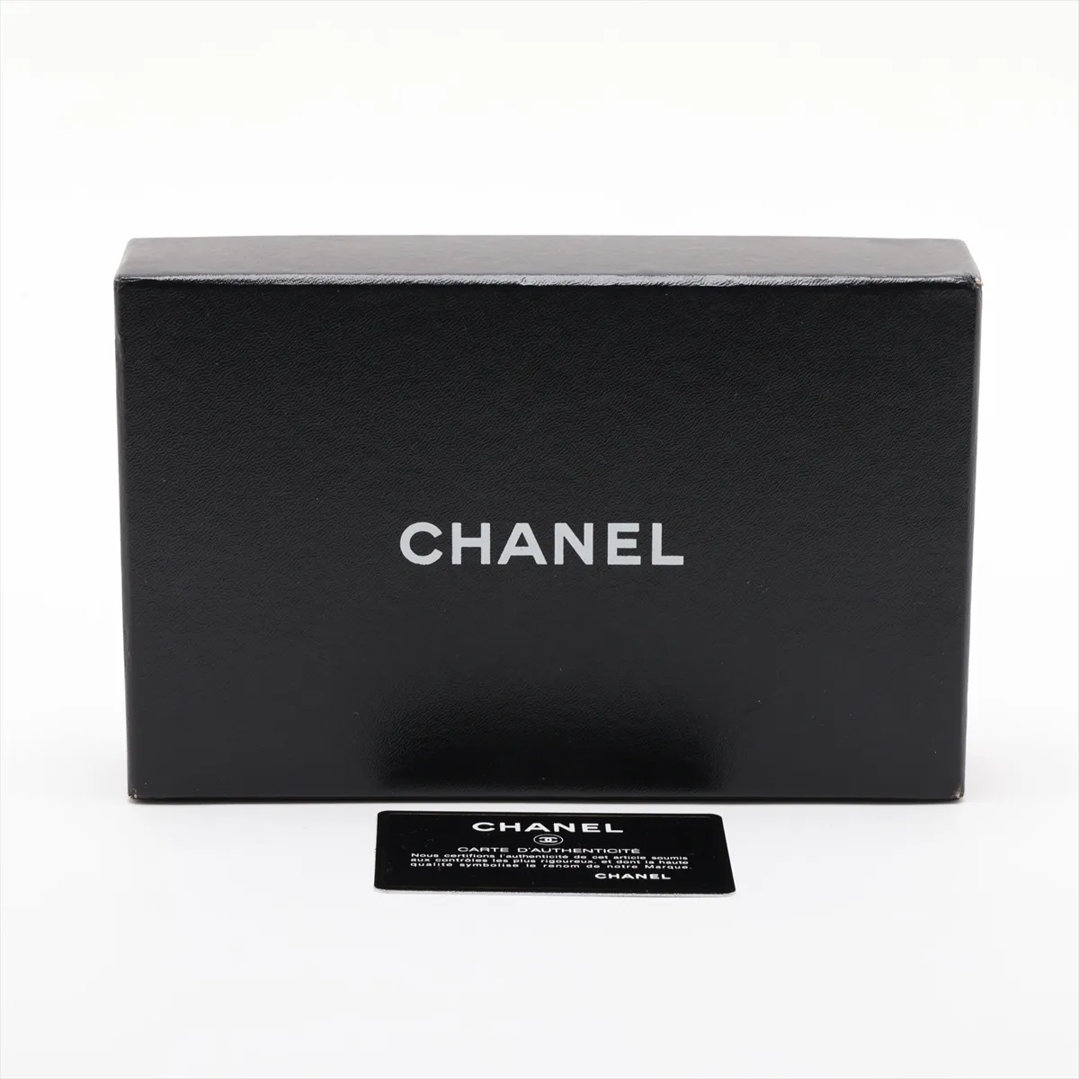 Coco Mark Caviar Skin Long Wallet, Black with Silver Hardware, 13060068 — view 9