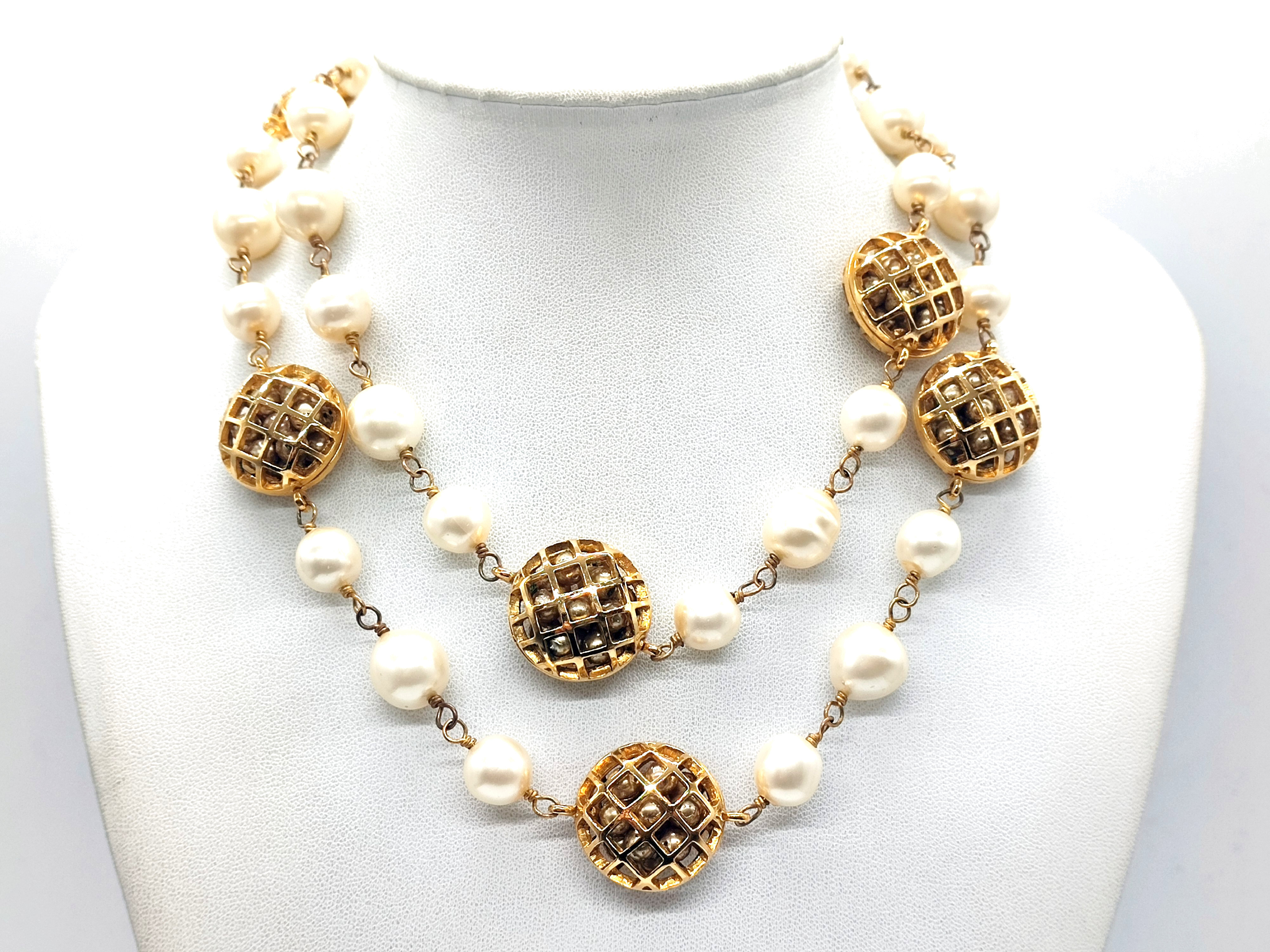 Basket Color Ball Faux Pearl Necklace