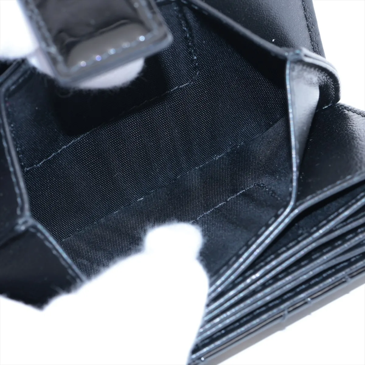 Lady Dior Cannage Patent Leather Card Case, Black — view 5