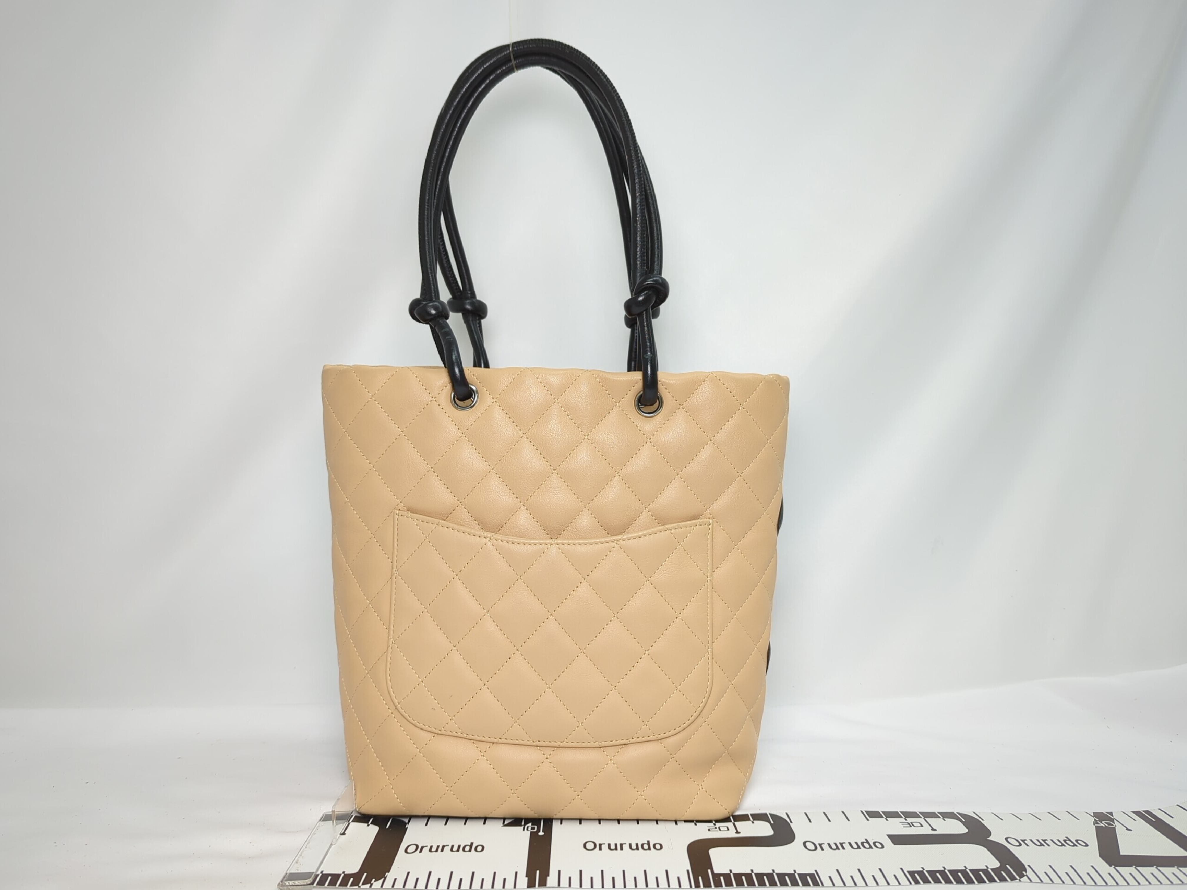 Lambskin Cambon Line Medium Tote, Beige, Series 9 Tote Bag — view 2