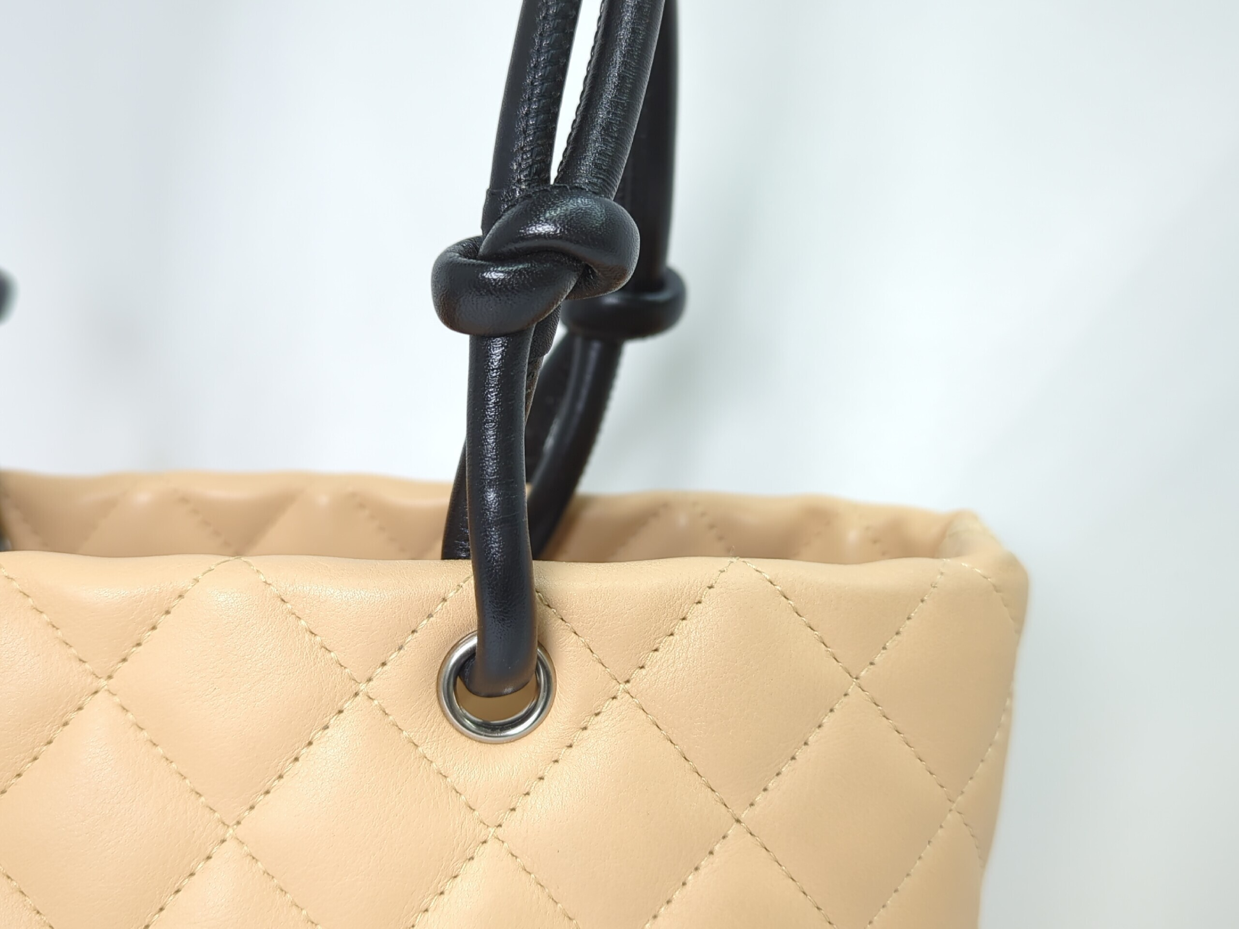 Lambskin Cambon Line Medium Tote, Beige, Series 9 Tote Bag — view 8