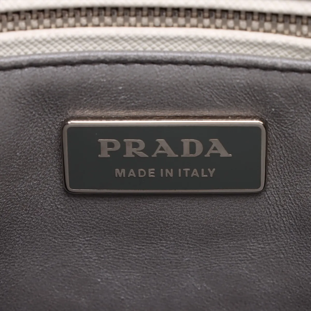 Saffiano Galleria Leather 2WAY Handbag Gray x White 1BA863 — view 13