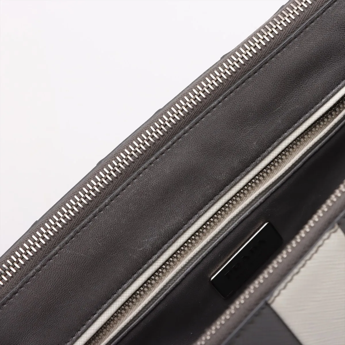 Saffiano Galleria Leather 2WAY Handbag Gray x White 1BA863 — view 15