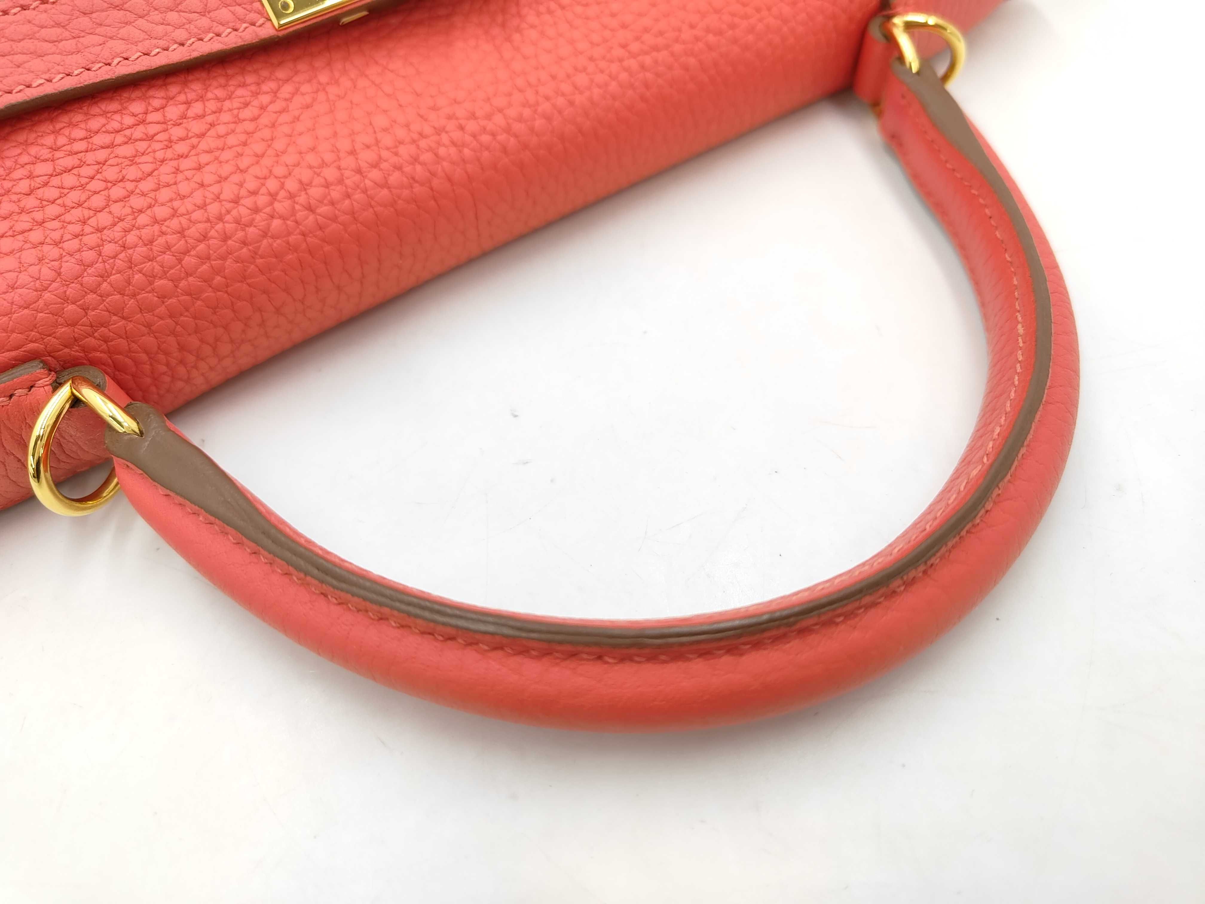 Kelly 28 Togo Rose-colored Tote Bag with Gold Hardware ( R stamp) — view 4