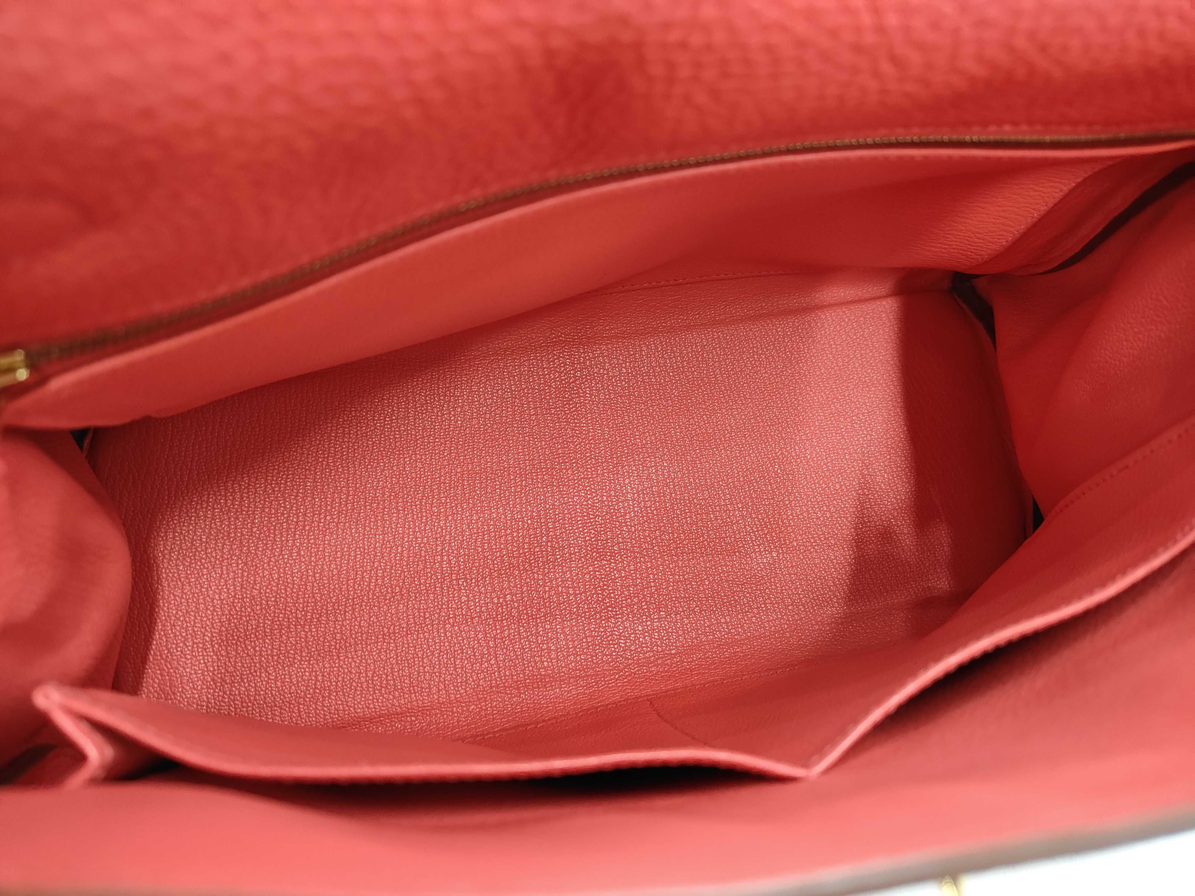 Kelly 28 Togo Rose-colored Tote Bag with Gold Hardware ( R stamp) — view 8
