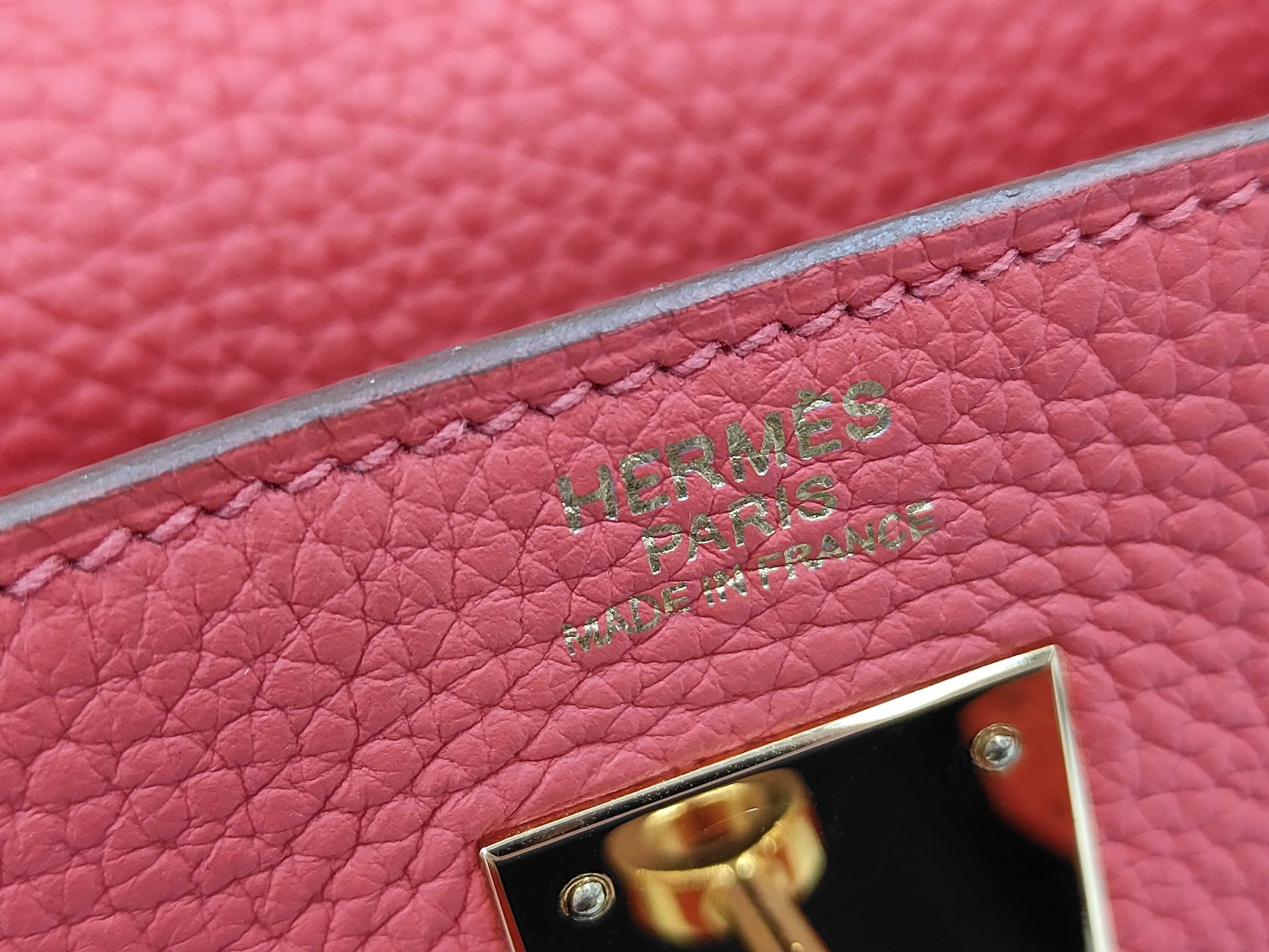 Kelly 28 Togo Rose-colored Tote Bag with Gold Hardware ( R stamp) — view 9