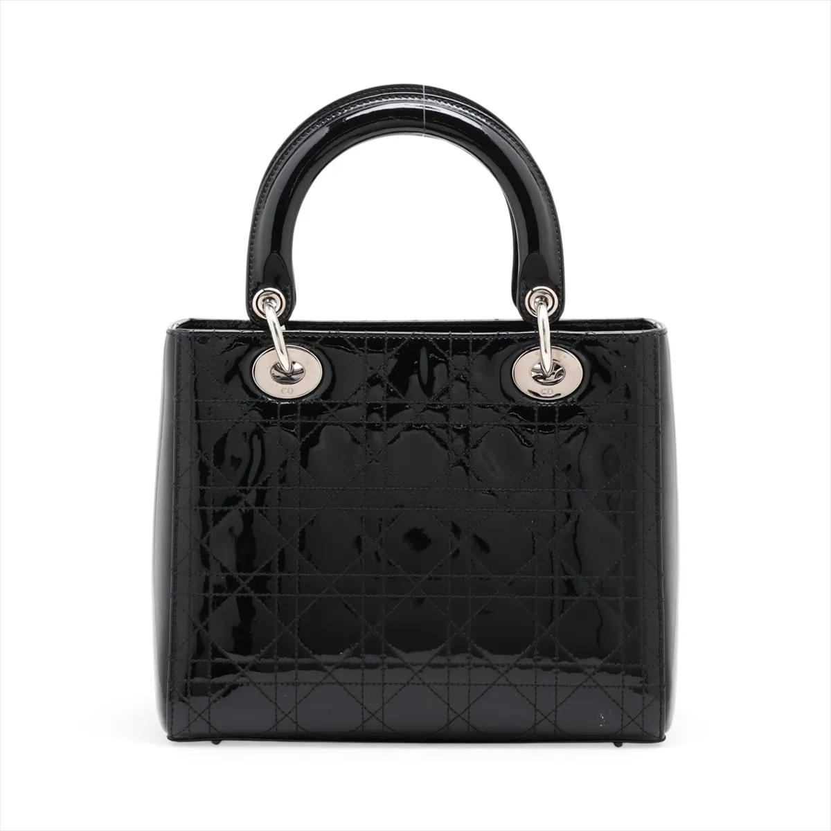 Lady Dior Cannage Patent Leather 2-Way Handbag, Black — view 2