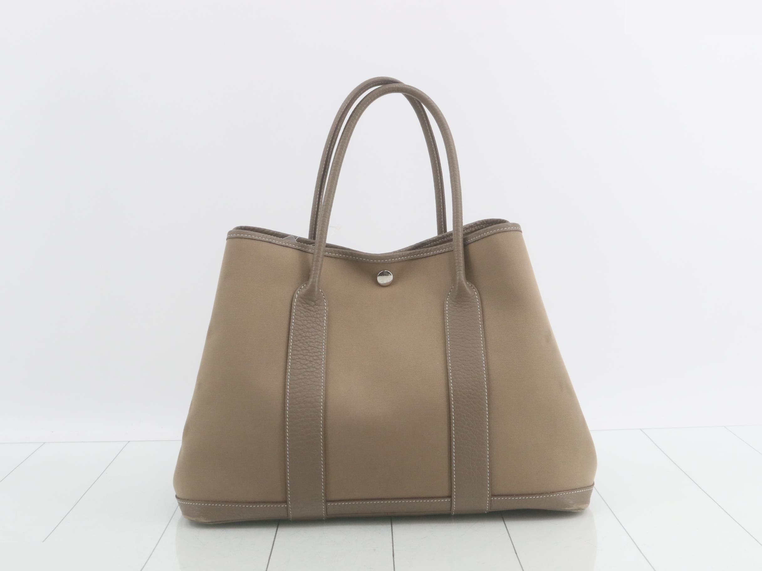 Garden Party PM Tote Bag, Canvas, P Stamp — view 2