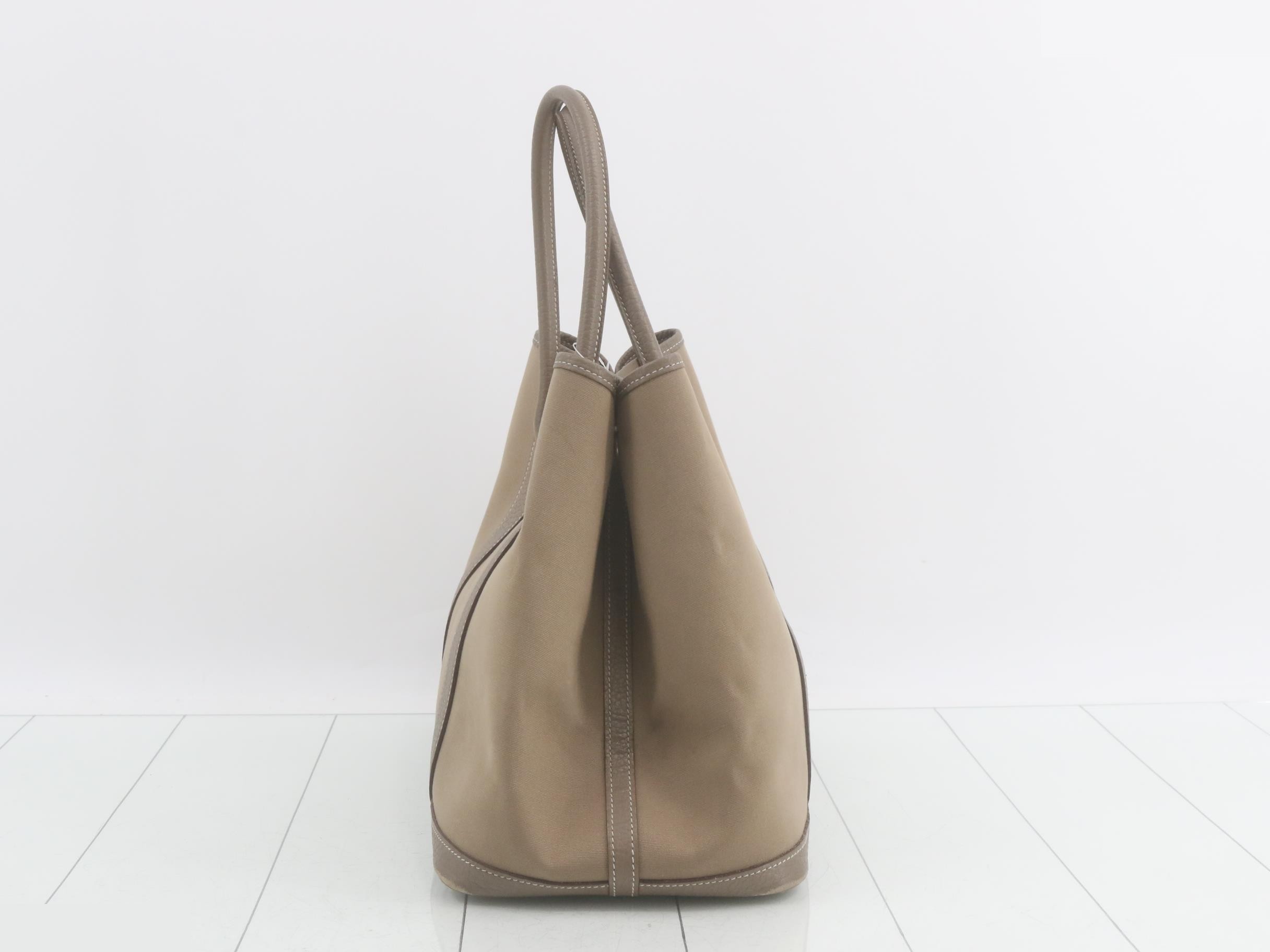 Garden Party PM Tote Bag, Canvas, P Stamp — view 3