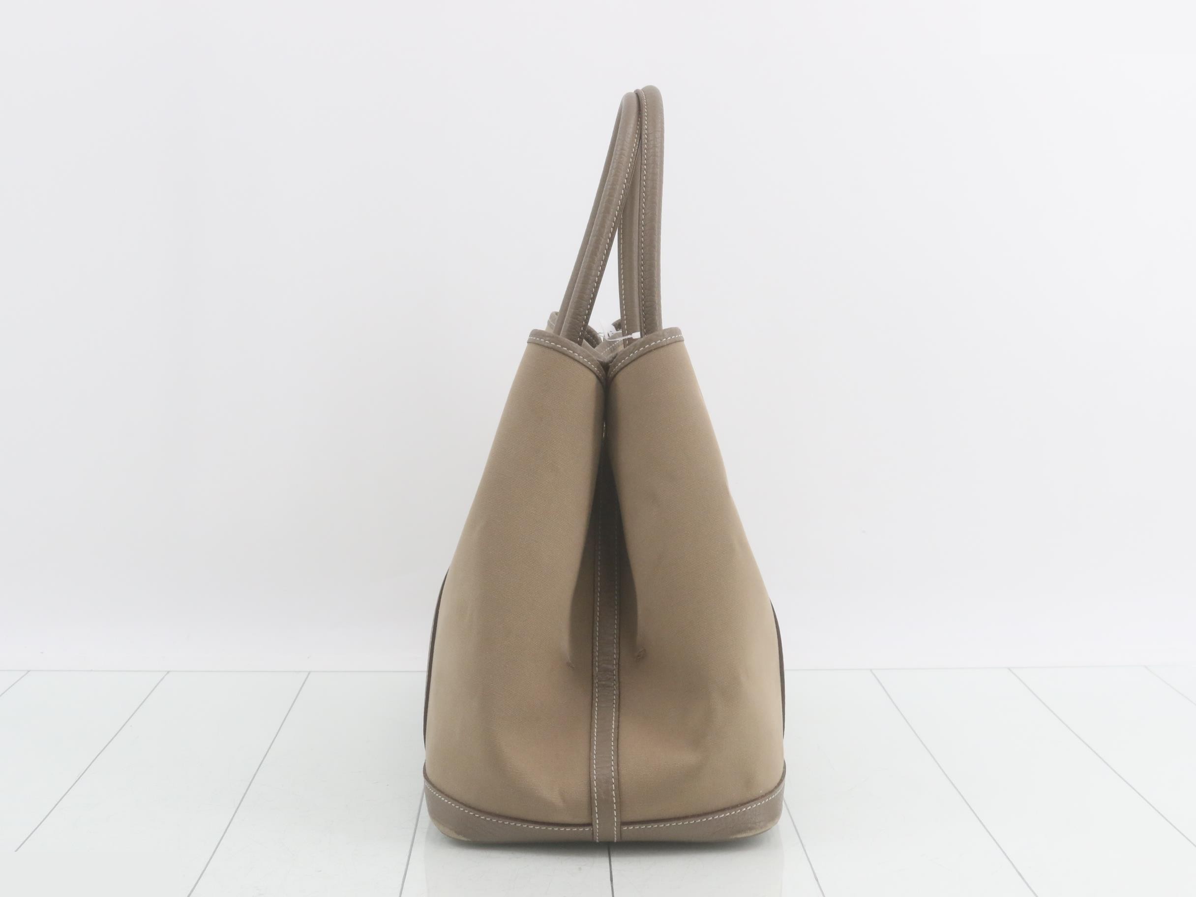 Garden Party PM Tote Bag, Canvas, P Stamp — view 4