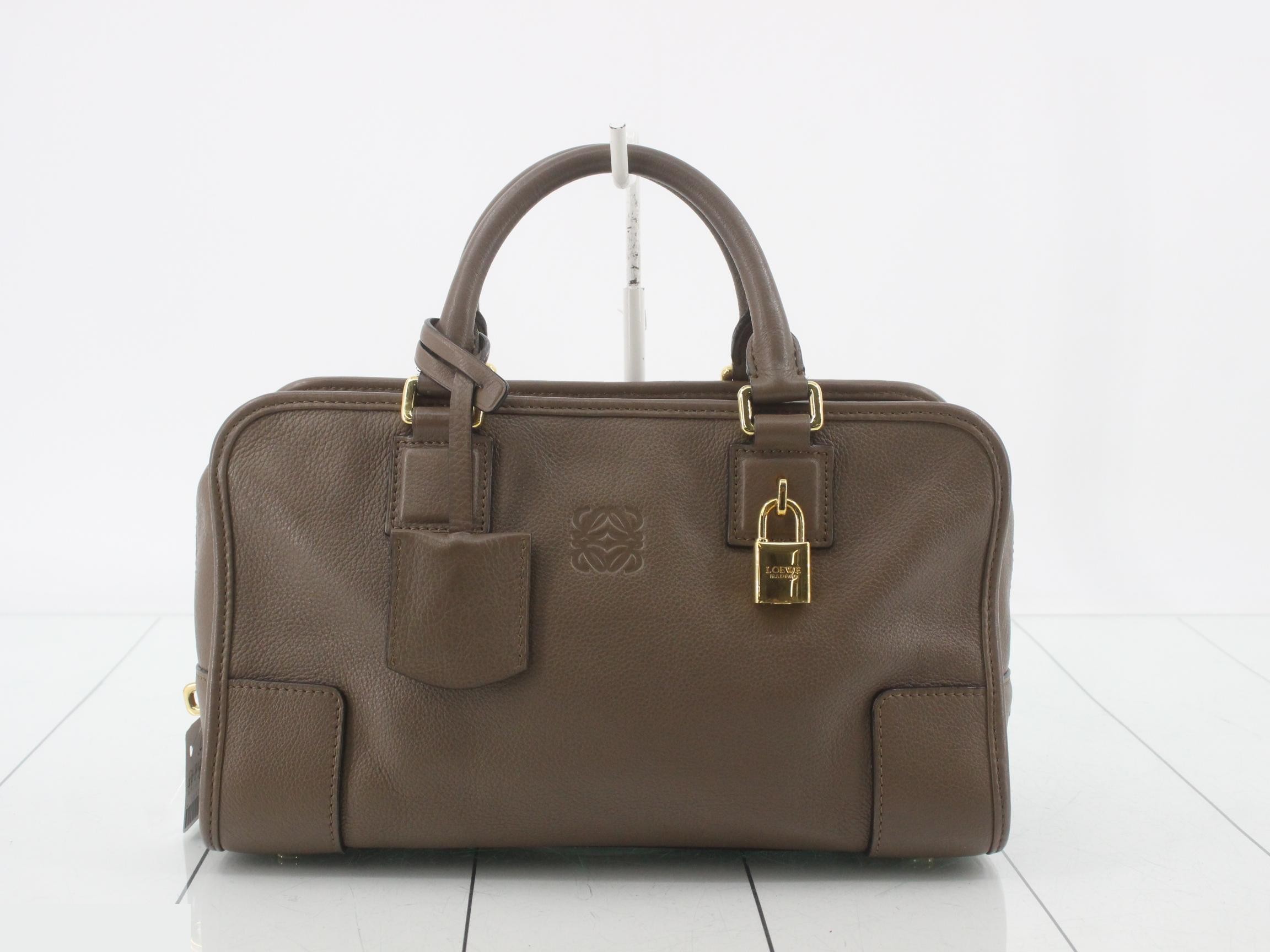 Amazona handbag, leather, brown