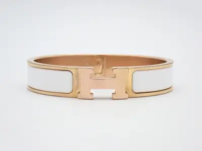Bracelet, "Click H", White, Wrist circumference approx. 16cm