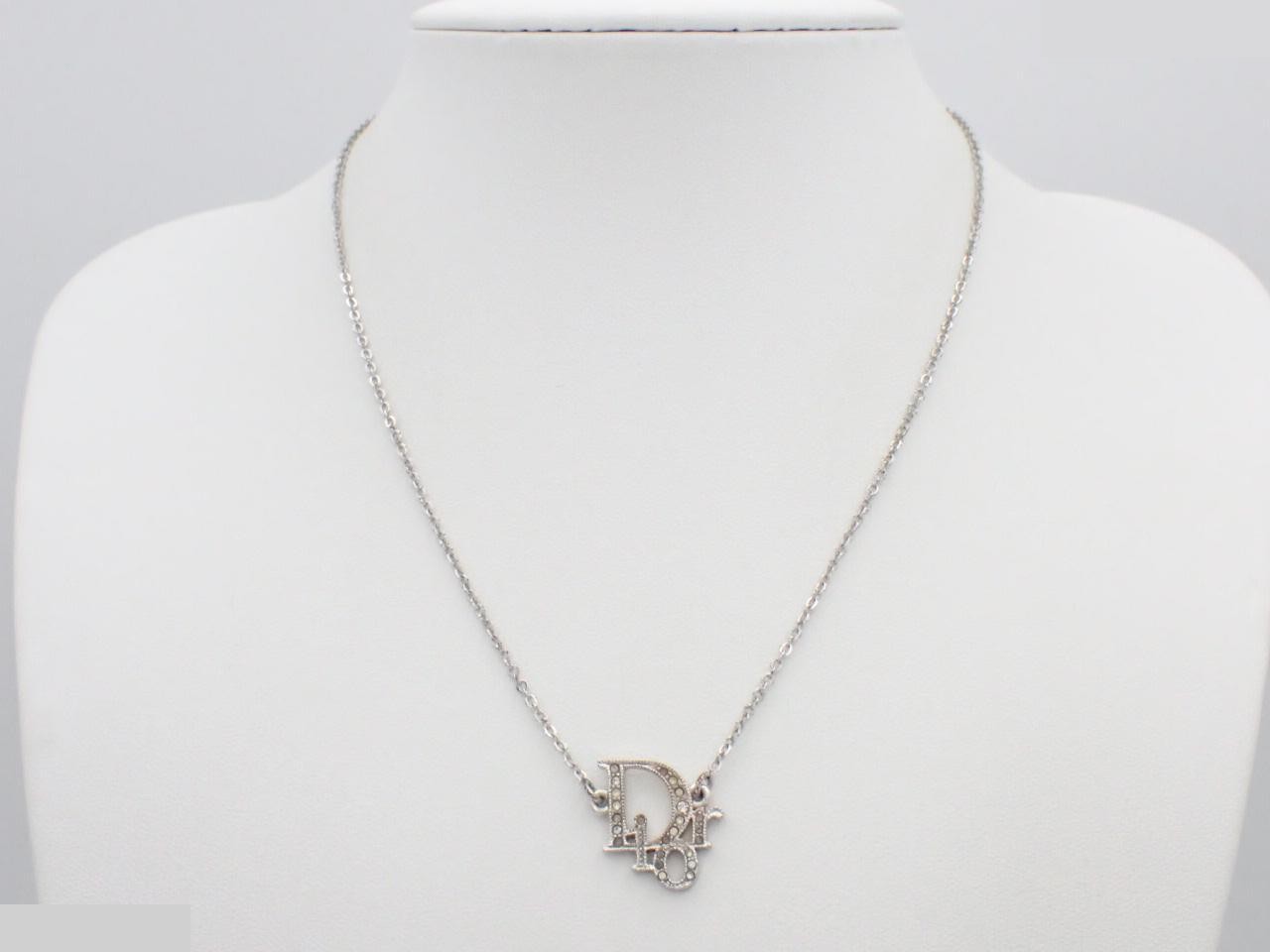 Rhinestone logo necklace, total length approximately 42 cm — view 3