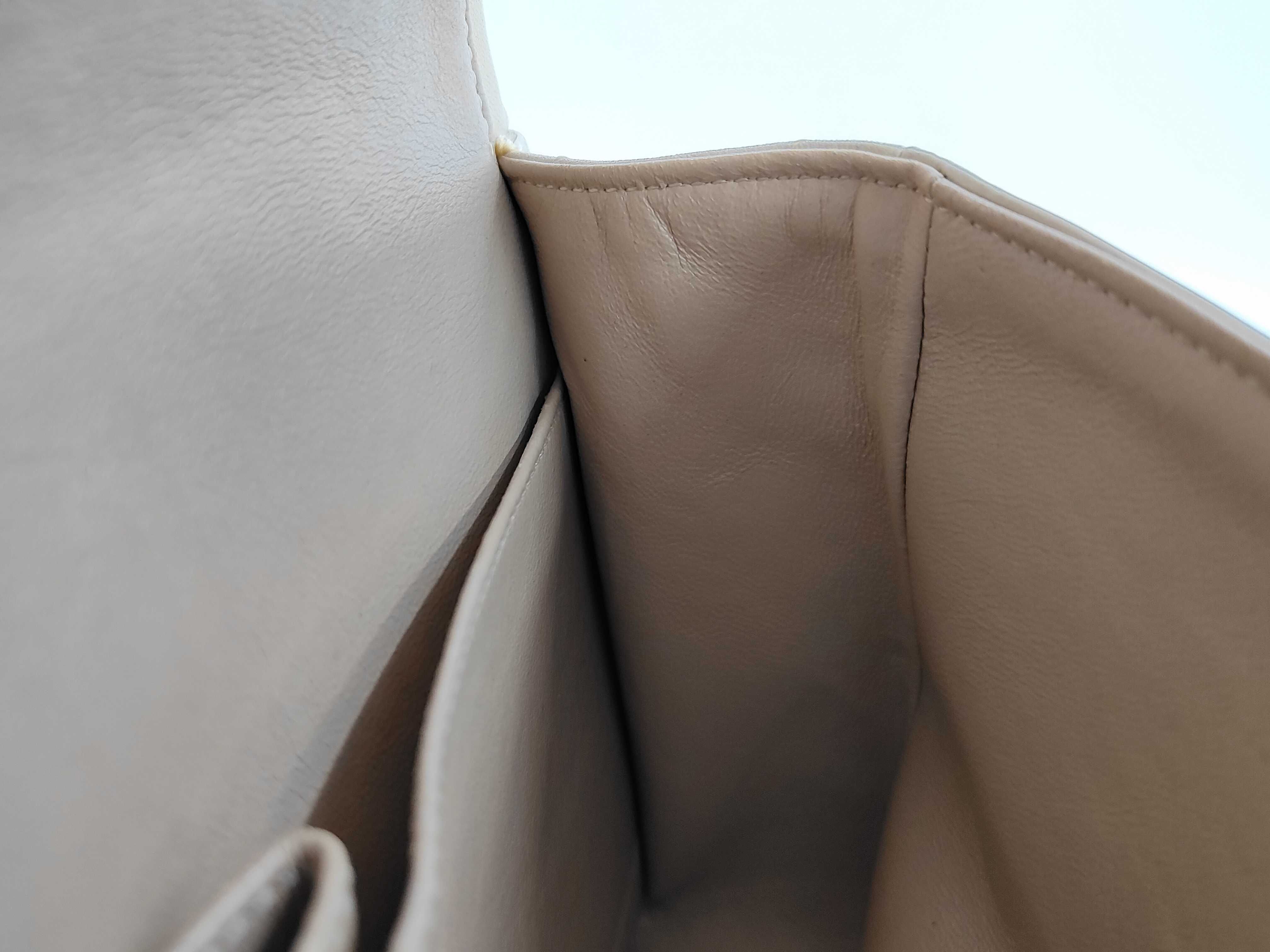 Lambskin Matelassé Double Flap Shoulder Bag, Beige, 25cm (Note: Sticker peeled off/No guarantee card) — view 10
