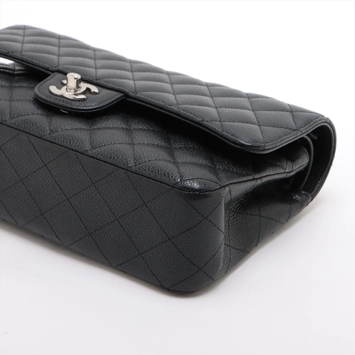 [Individually wrapped] Chanel Matelasse 25 caviar skin double flap double chain bag black silver hardware 31234454 31 series A01112 — view 3
