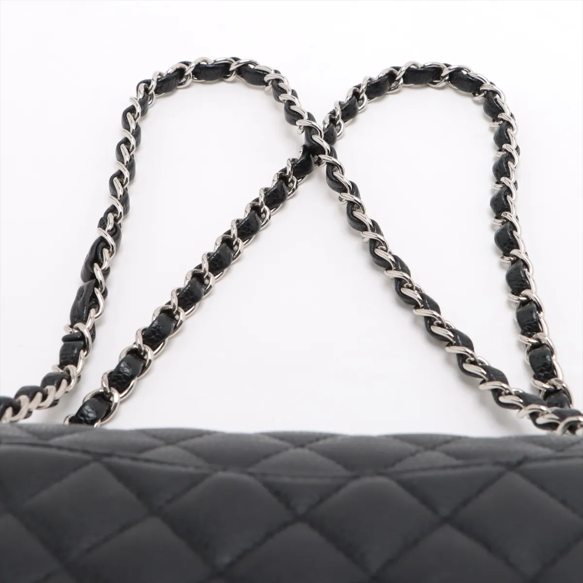 [Individually wrapped] Chanel Matelasse 25 caviar skin double flap double chain bag black silver hardware 31234454 31 series A01112 — view 6