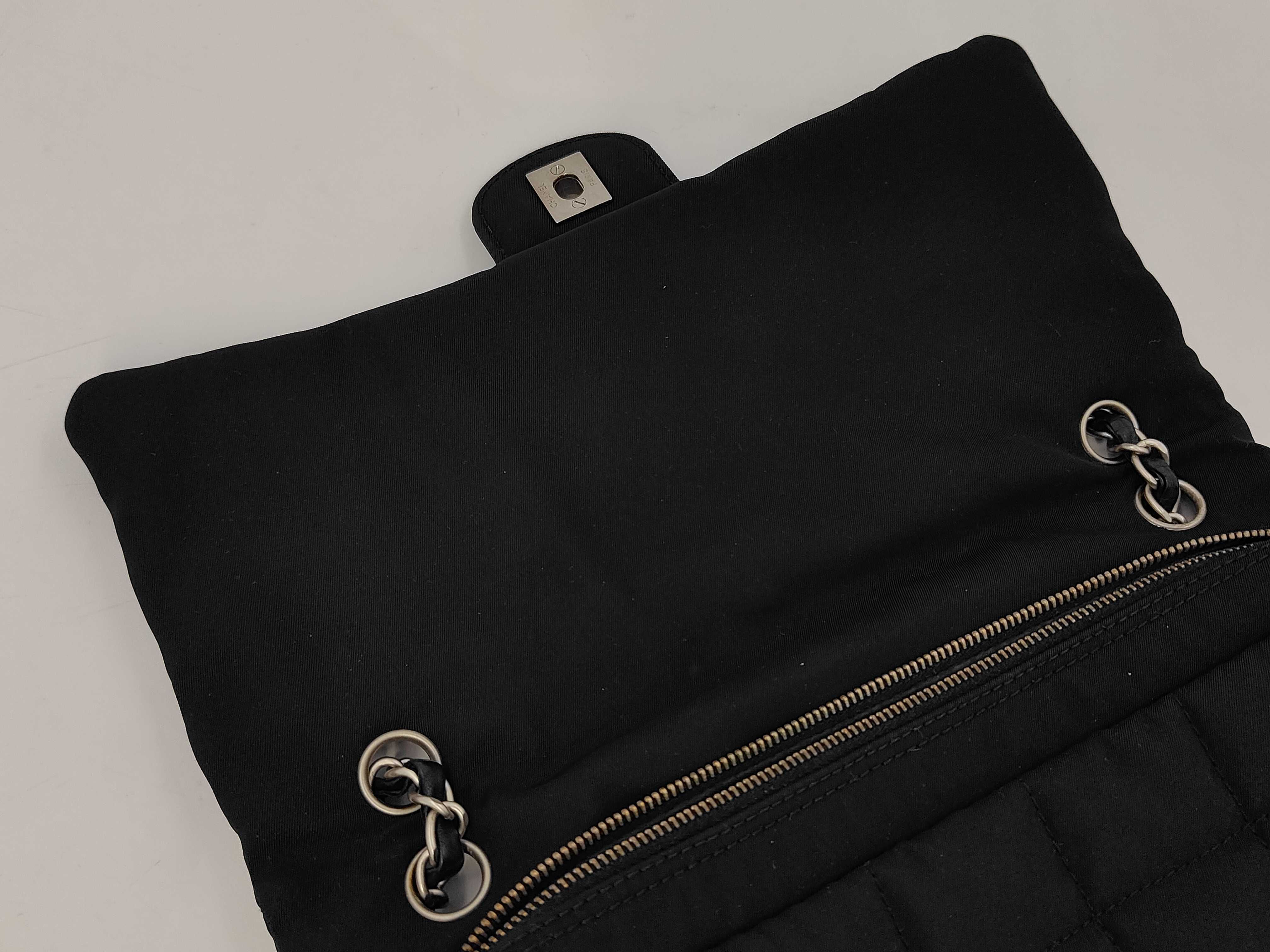 Matelassé Nylon Shoulder Bag, Black — view 12