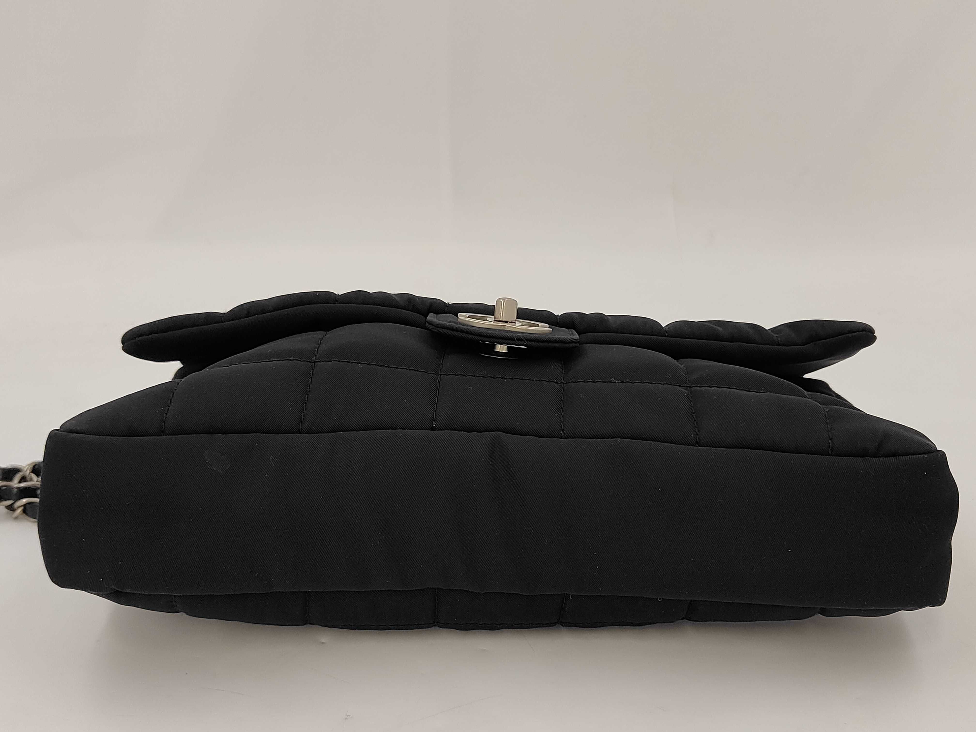 Matelassé Nylon Shoulder Bag, Black — view 4