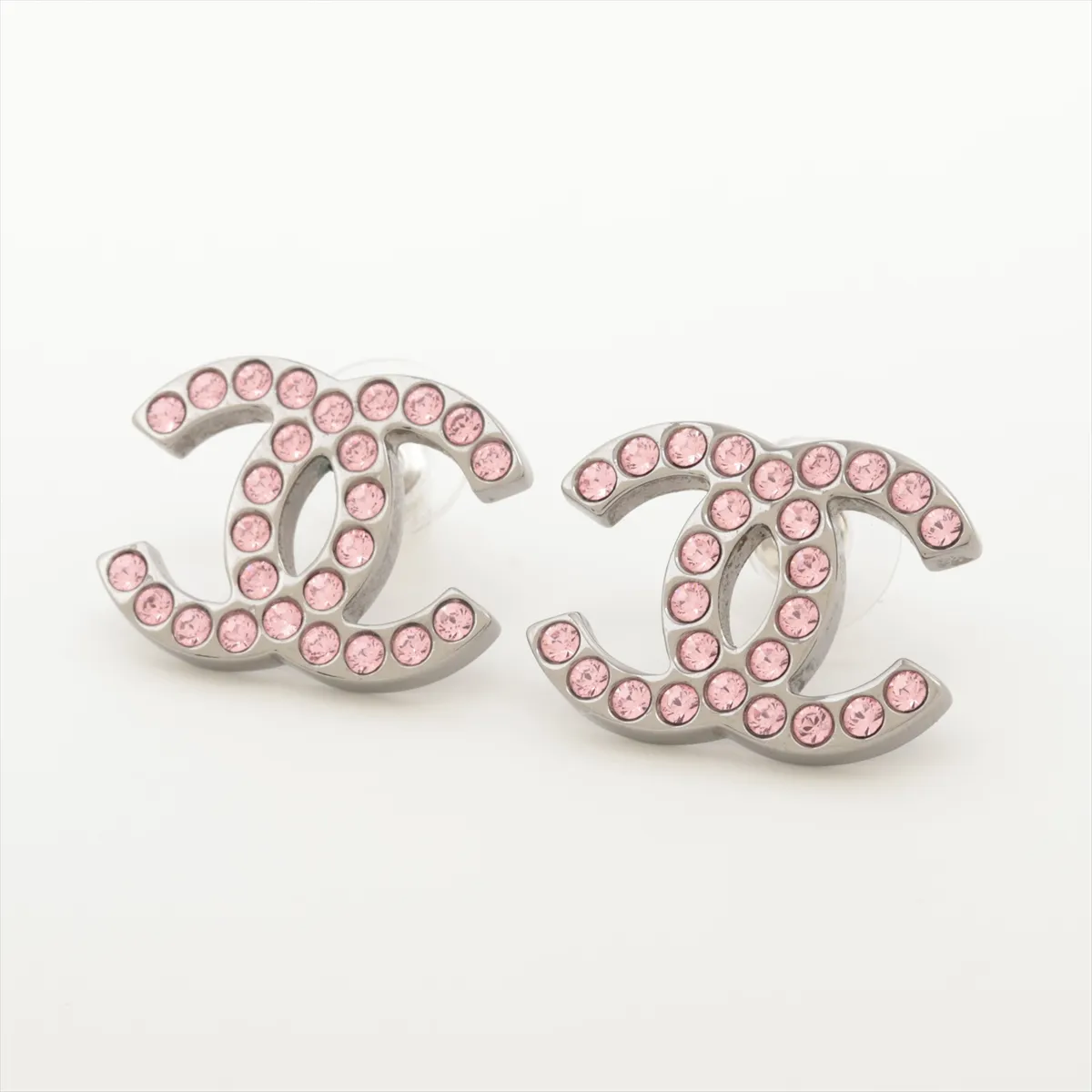 Coco Mark B17K Earrings (Pair) Metal x Rhinestone Pink — view 3