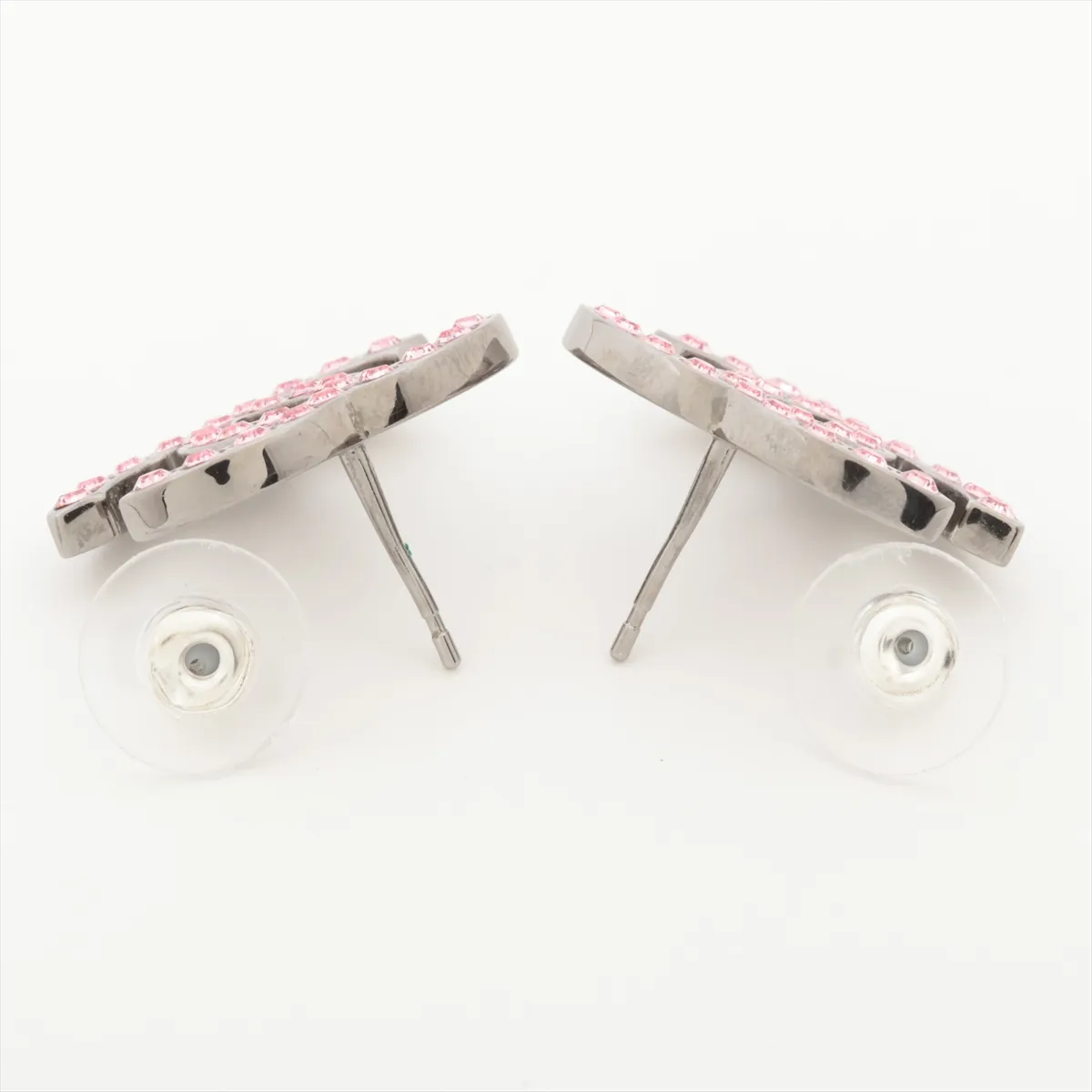 Coco Mark B17K Earrings (Pair) Metal x Rhinestone Pink — view 4