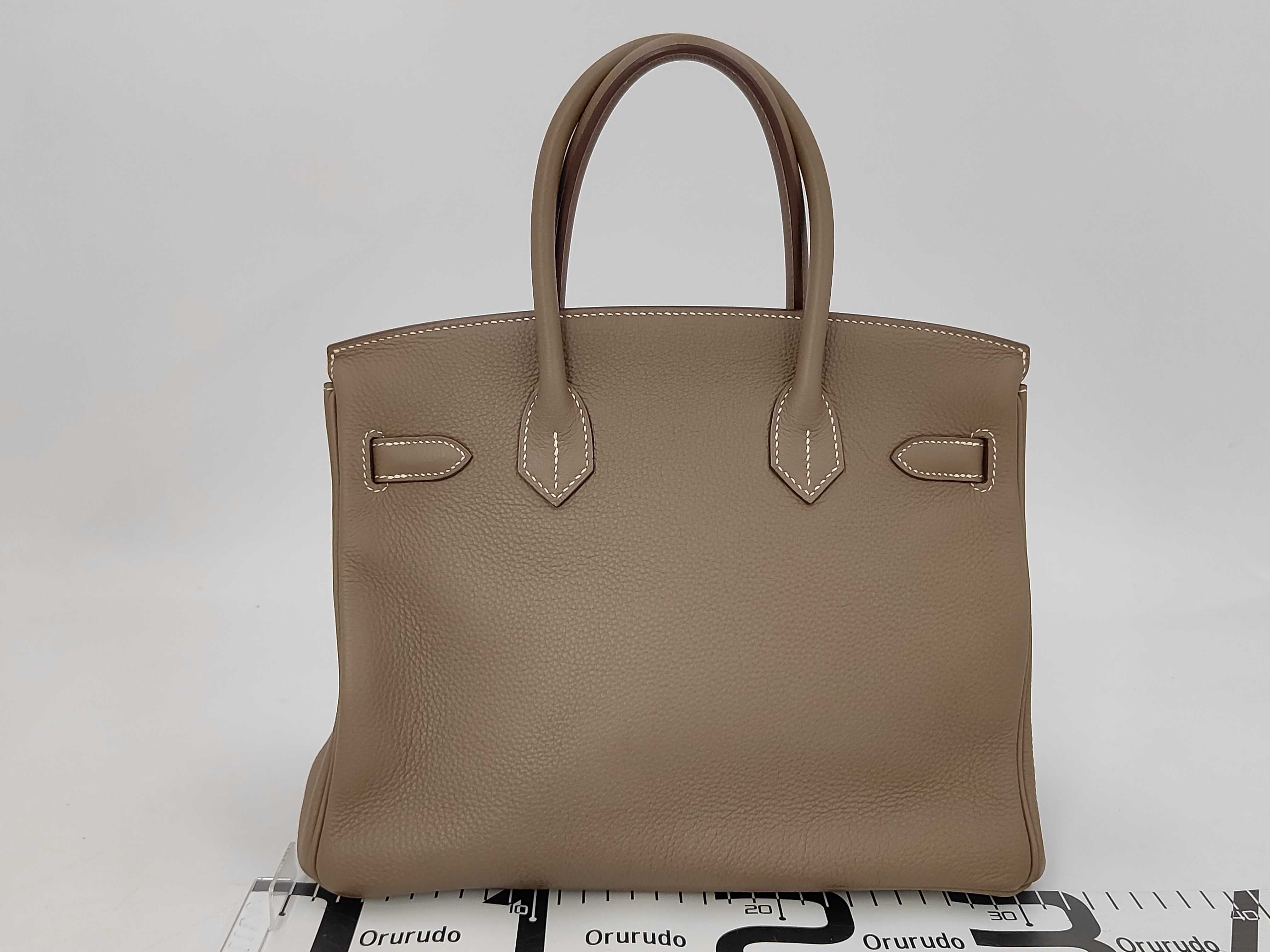 Birkin 30, A stamp, Etoupe, Silver hardware, Handbag — view 2