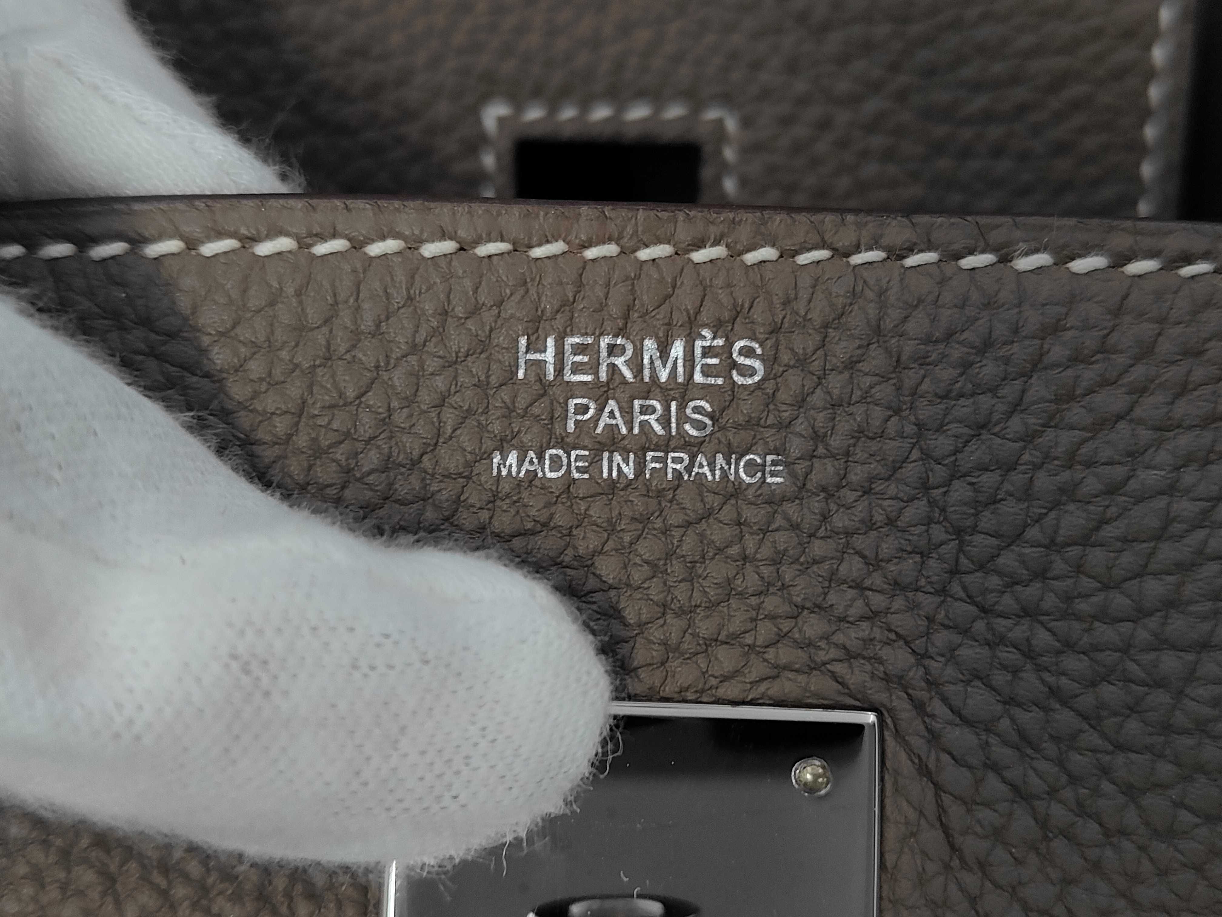 Birkin 30, A stamp, Etoupe, Silver hardware, Handbag — view 11