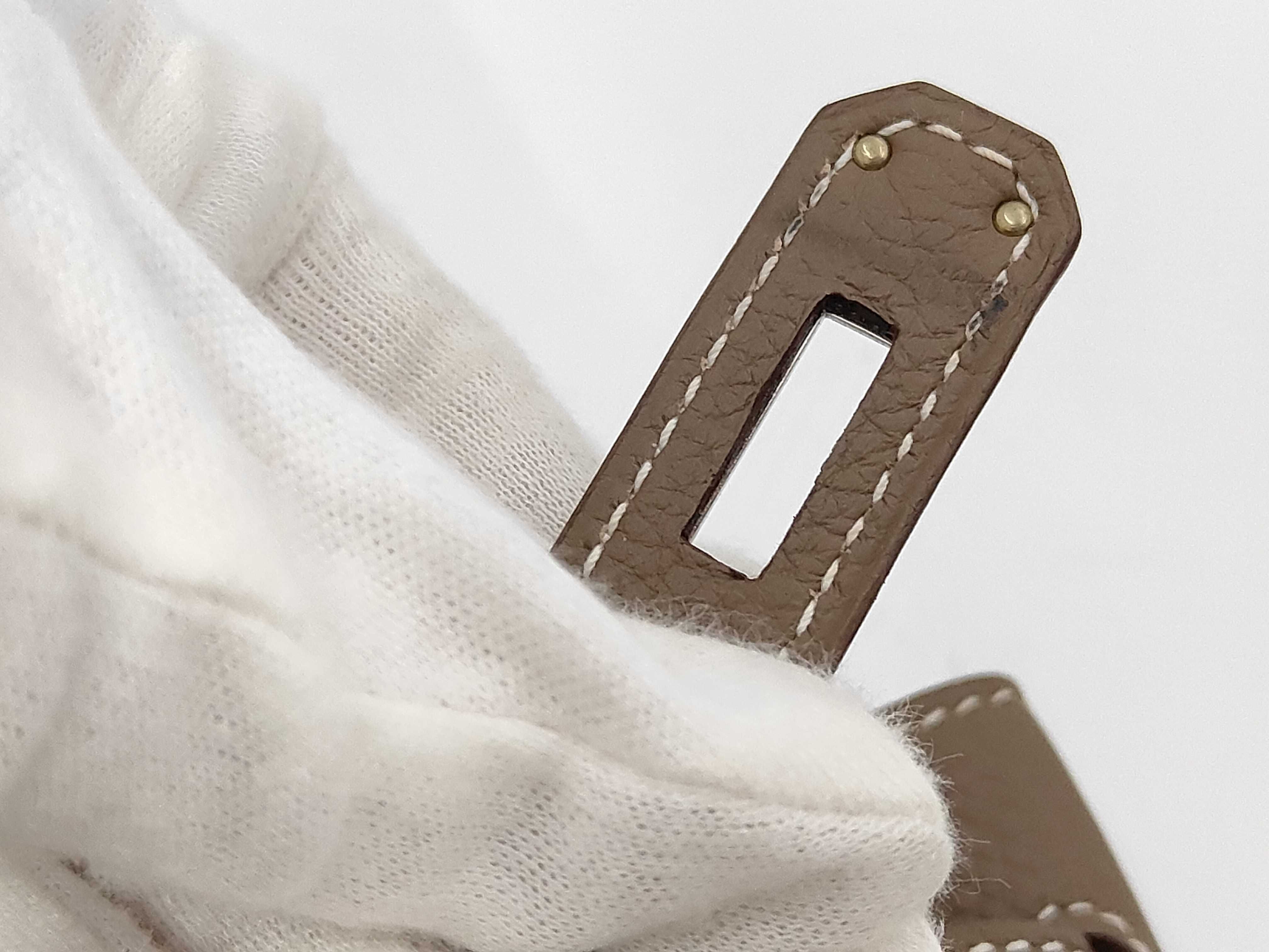 Birkin 30, A stamp, Etoupe, Silver hardware, Handbag — view 12