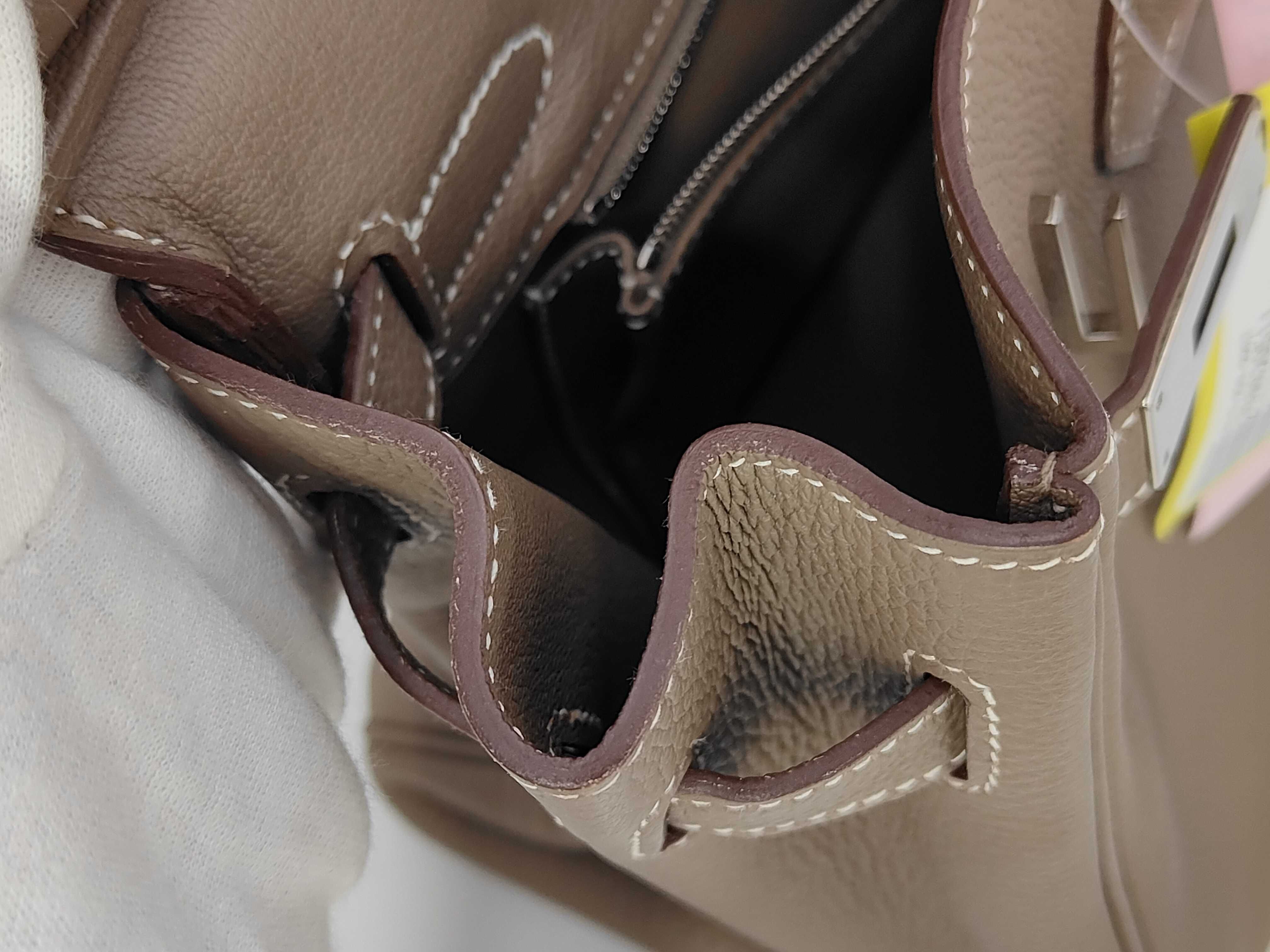 Birkin 30, A stamp, Etoupe, Silver hardware, Handbag — view 14