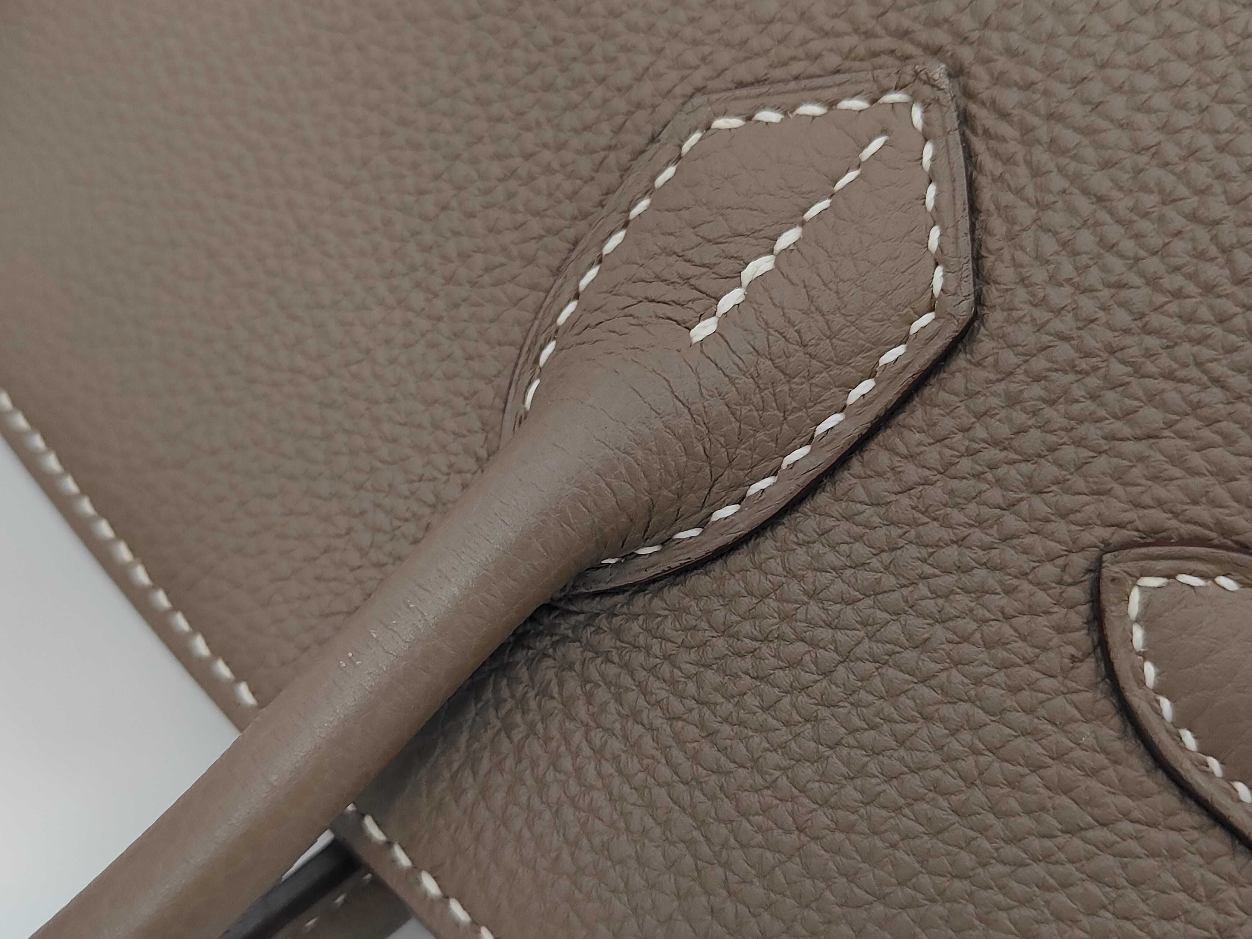 Birkin 30, A stamp, Etoupe, Silver hardware, Handbag — view 7