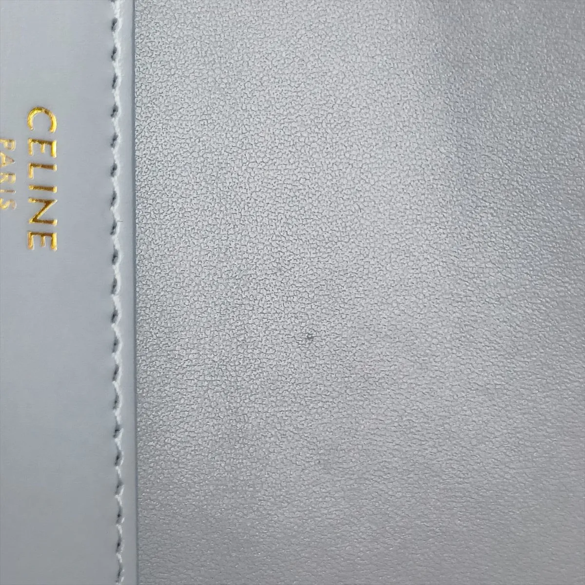 Triomphe Claude Leather Handbag, Light Blue — view 12