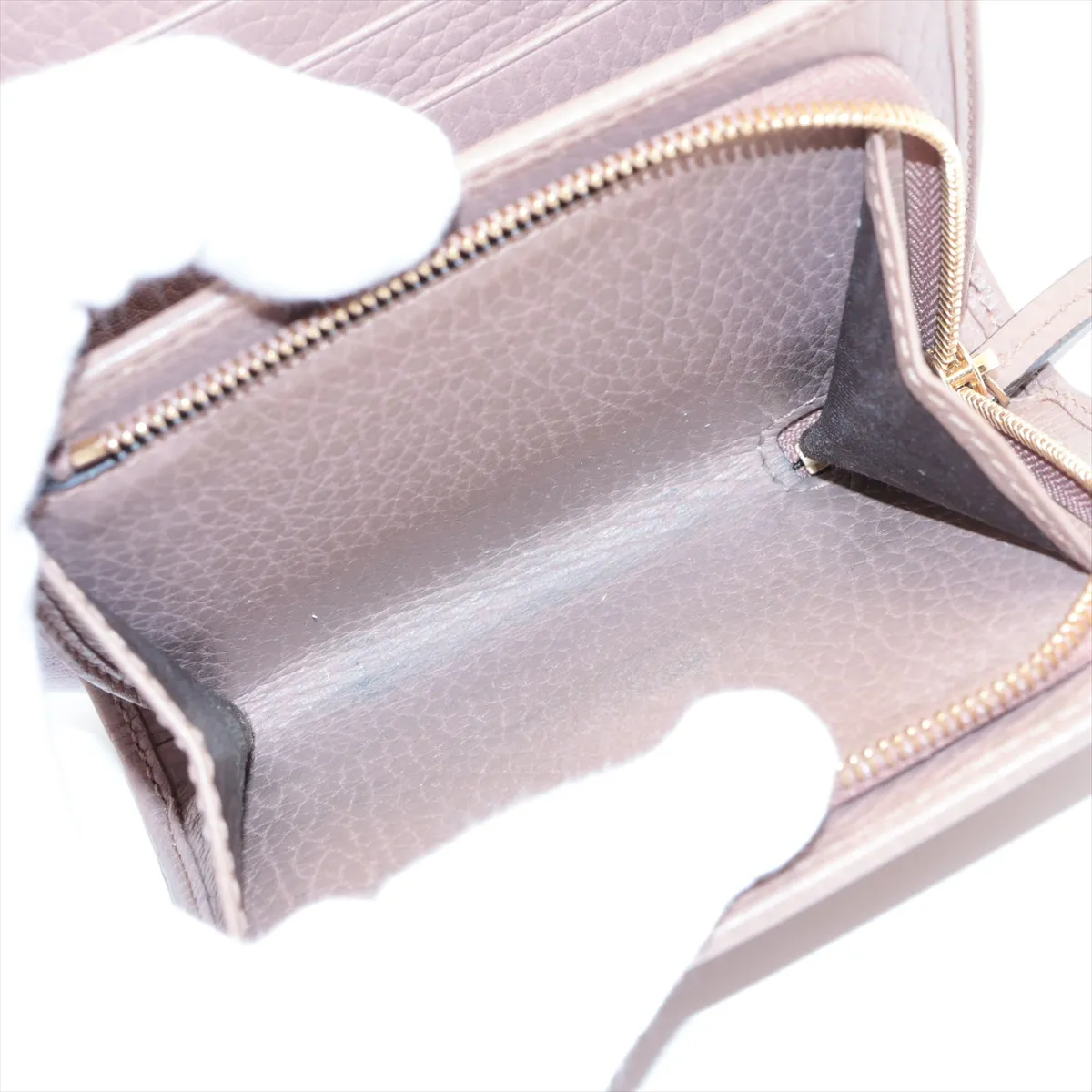 Double G Bicolor Medium Wallet 598587 Leather Compact Wallet Beige — view 6