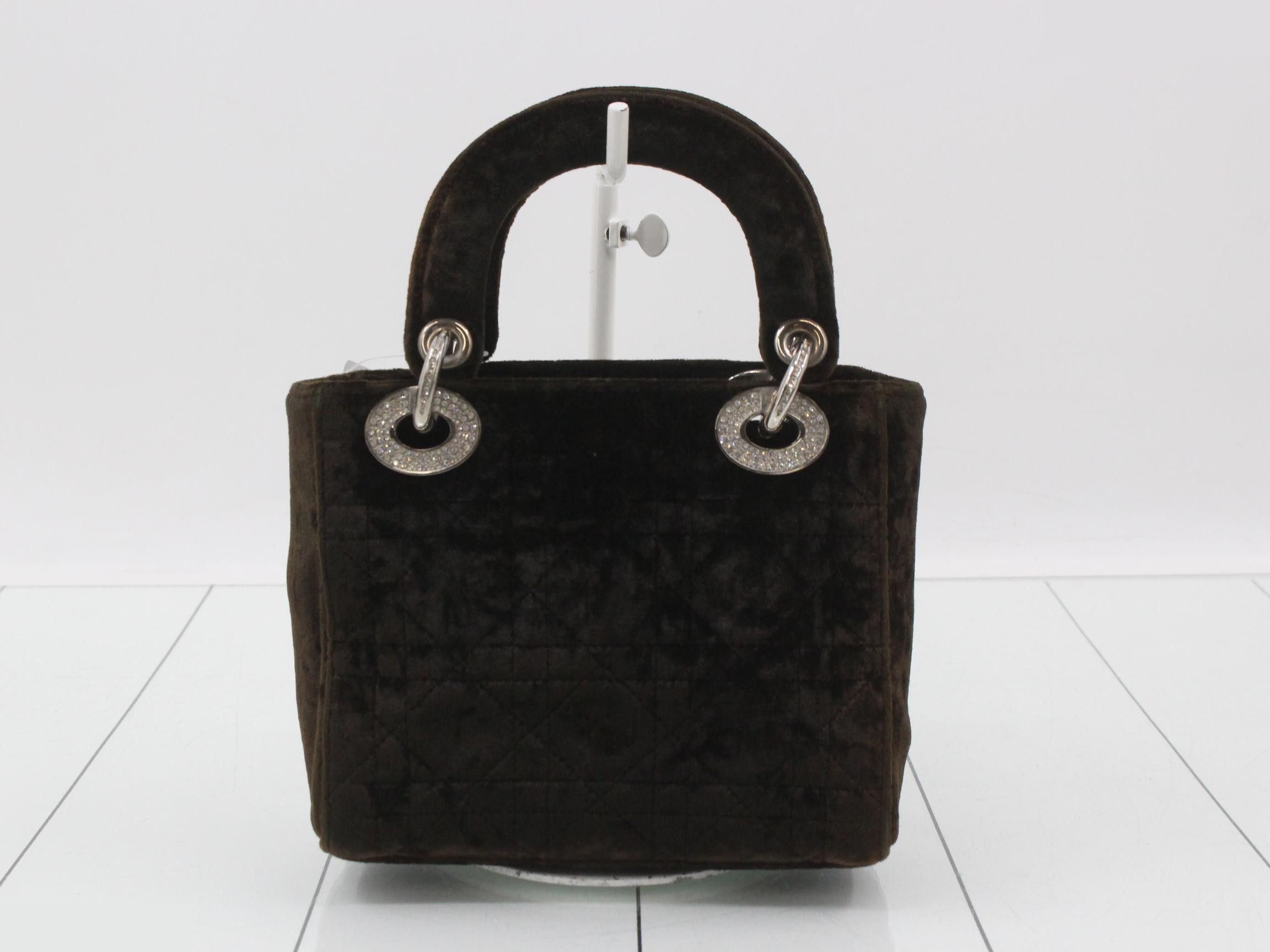 Cannage Lady Dior Mini Cannage Velour Khaki — view 2