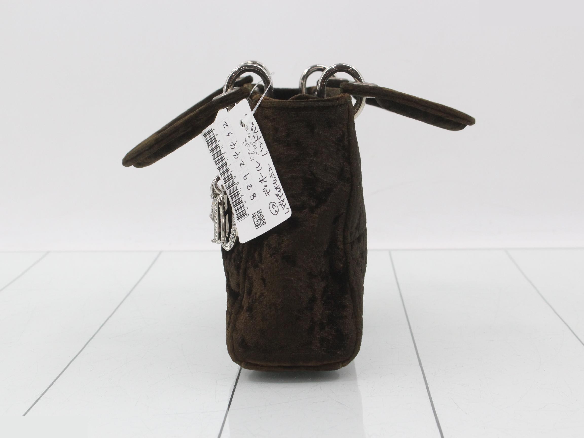 Cannage Lady Dior Mini Cannage Velour Khaki — view 3